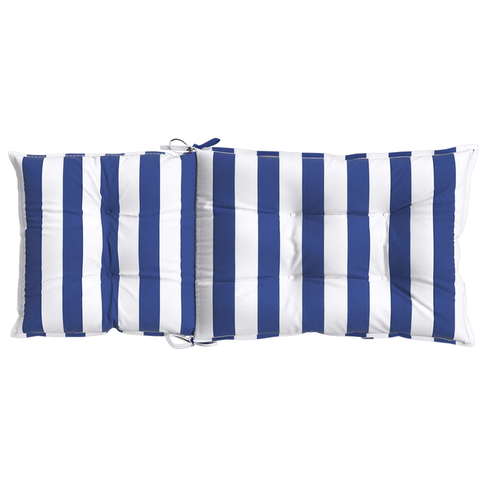 Kültéri párna 6 pcs kék és fehér 120 x 50 x 7 cm szövet