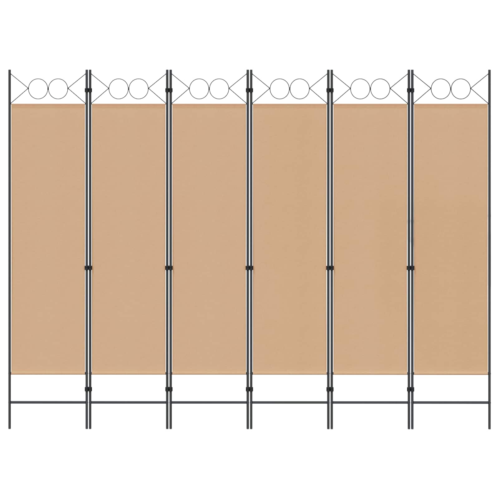 6-paneles szobaelválasztó bézs 240 x 180 cm szövet