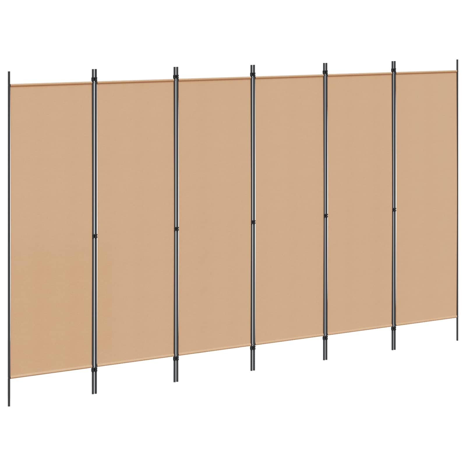 6-paneles szobaelválasztó bézs 300 x 180 cm szövet