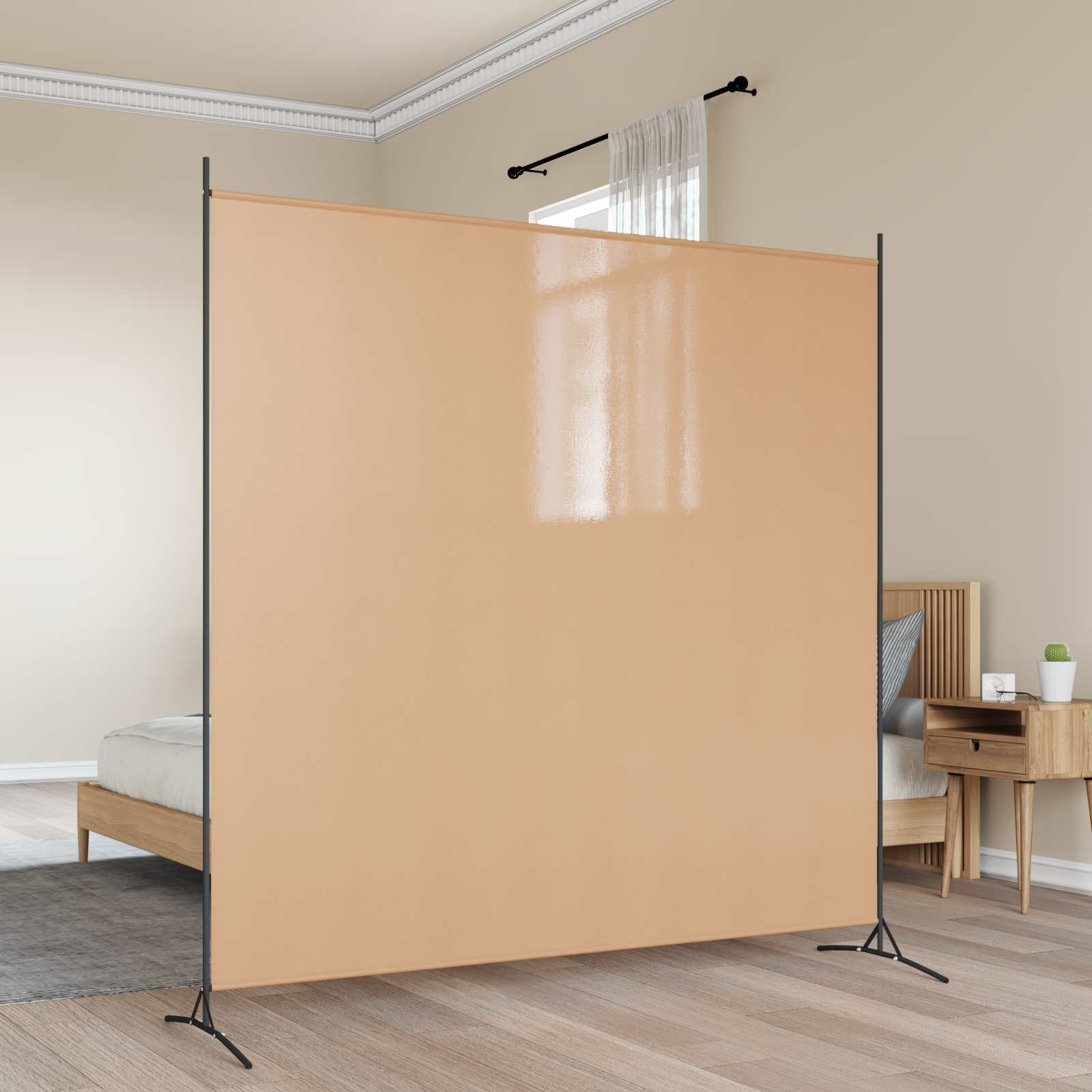 Egypaneles szoba elválasztó bézs 175 x 180 cm szövet