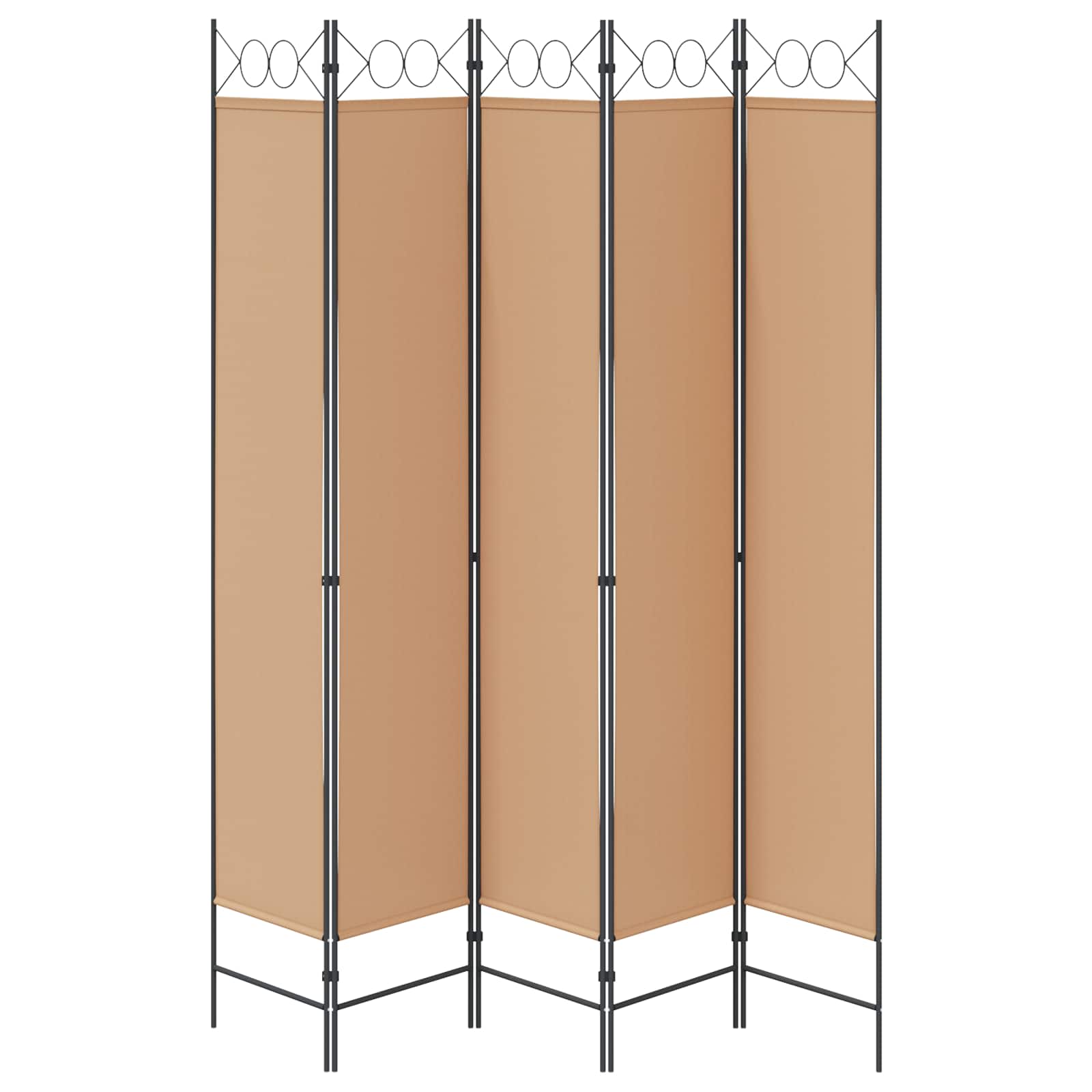 5-paneles szoba elválasztó bézs 200 x 220 cm szövet