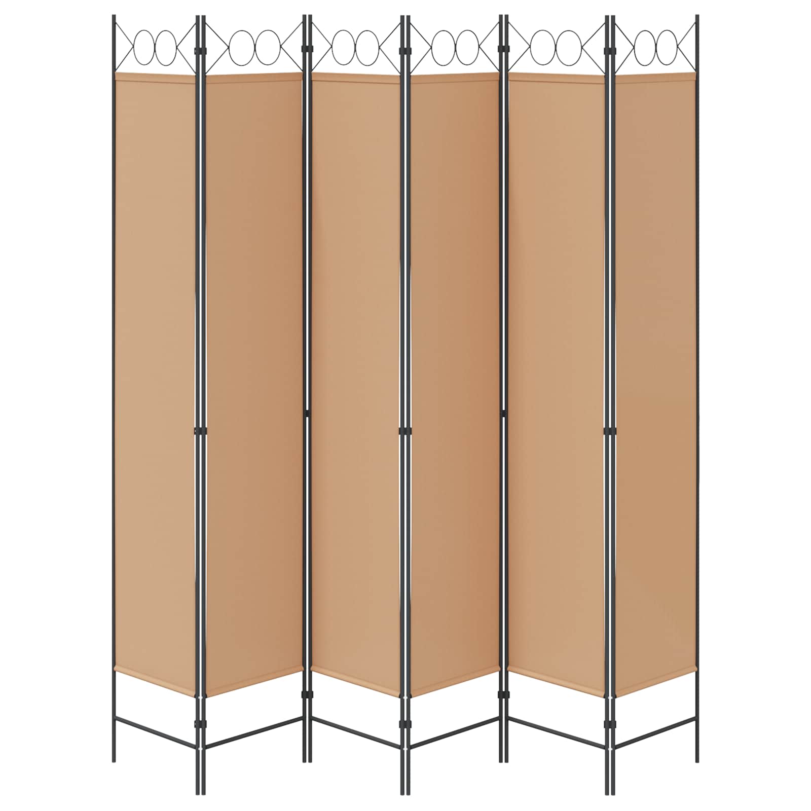 6-paneles szobaelválasztó bézs 240 x 220 cm szövet