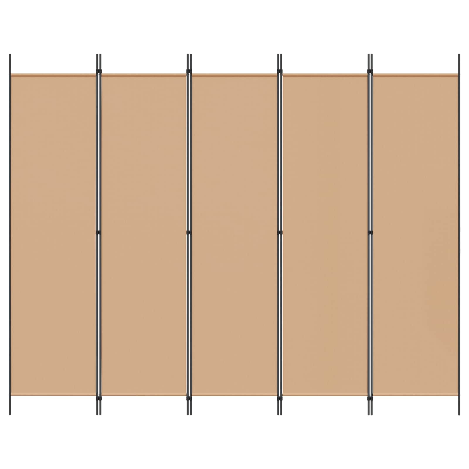 5-paneles szoba elválasztó bézs 250 x 200 cm szövet
