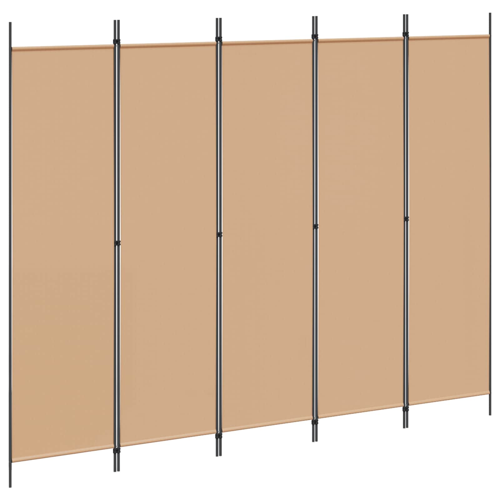 5-paneles szoba elválasztó bézs 250 x 200 cm szövet