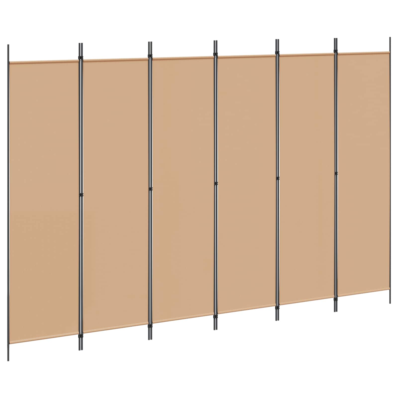 6-paneles szobaelválasztó bézs 300 x 200 cm szövet