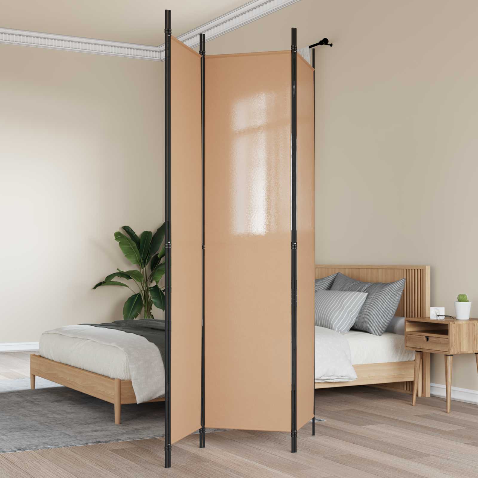 3-panelos válaszfal bézs 150 x 220 cm szövet