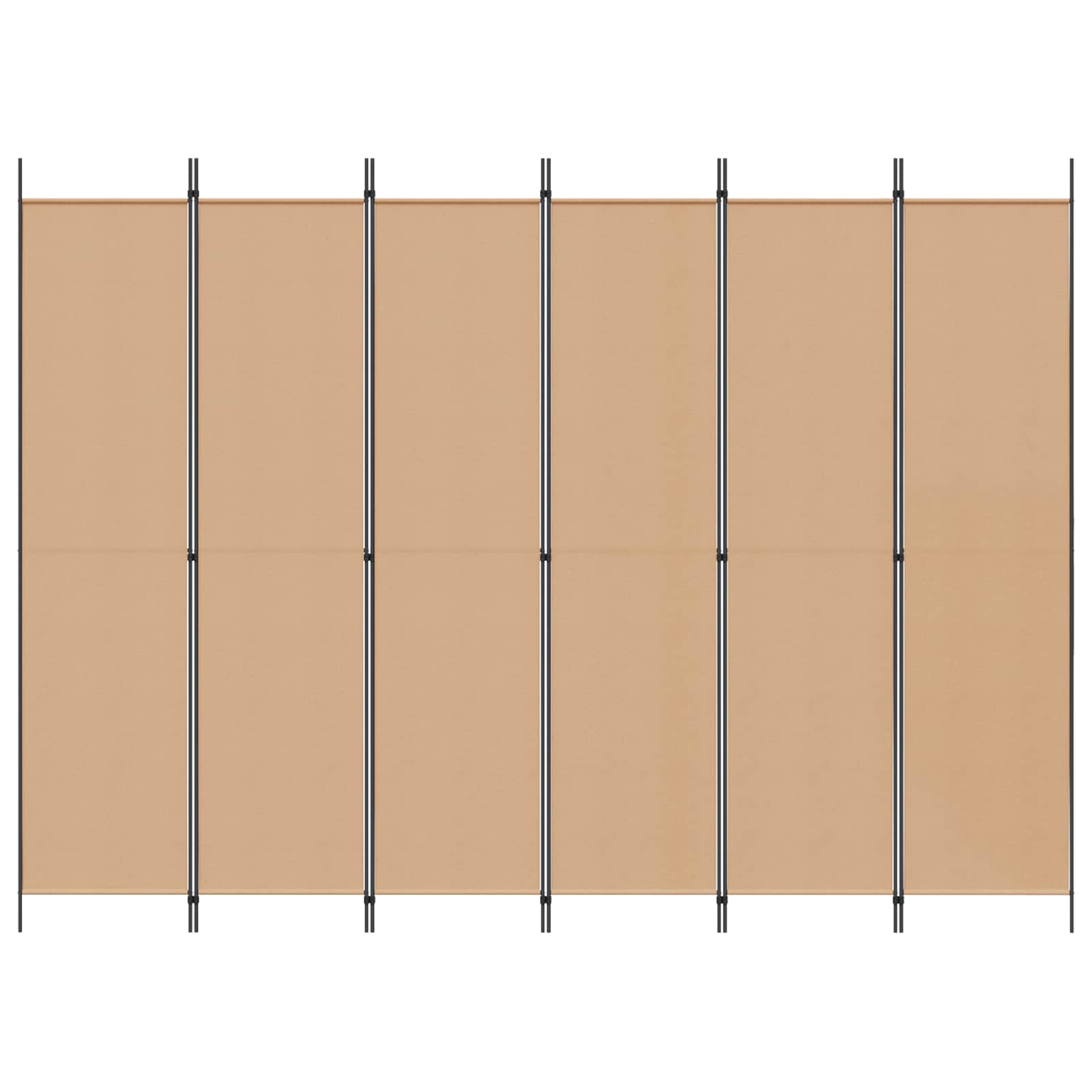6-paneles szobaelválasztó bézs 300 x 220 cm szövet