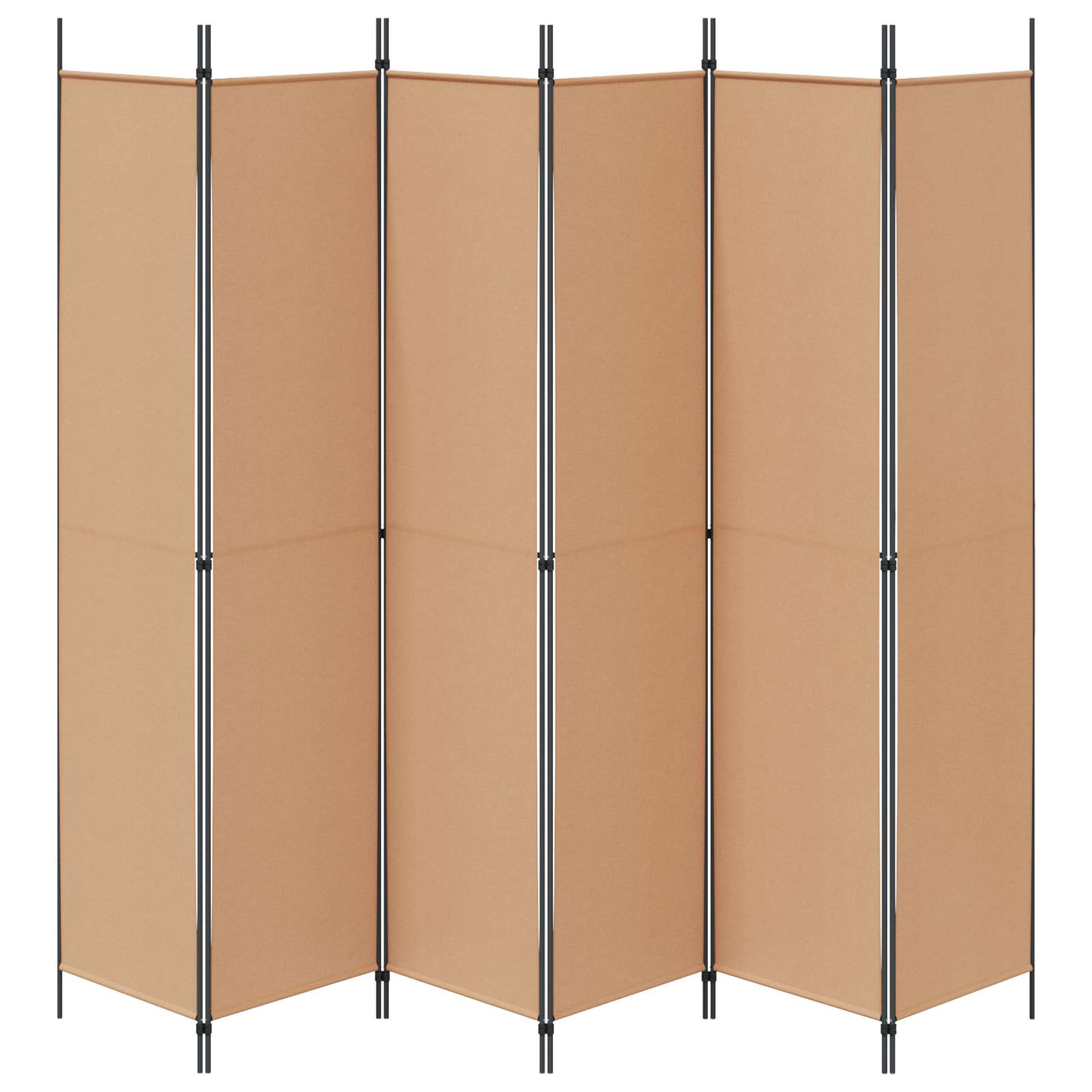 6-paneles szobaelválasztó bézs 300 x 220 cm szövet