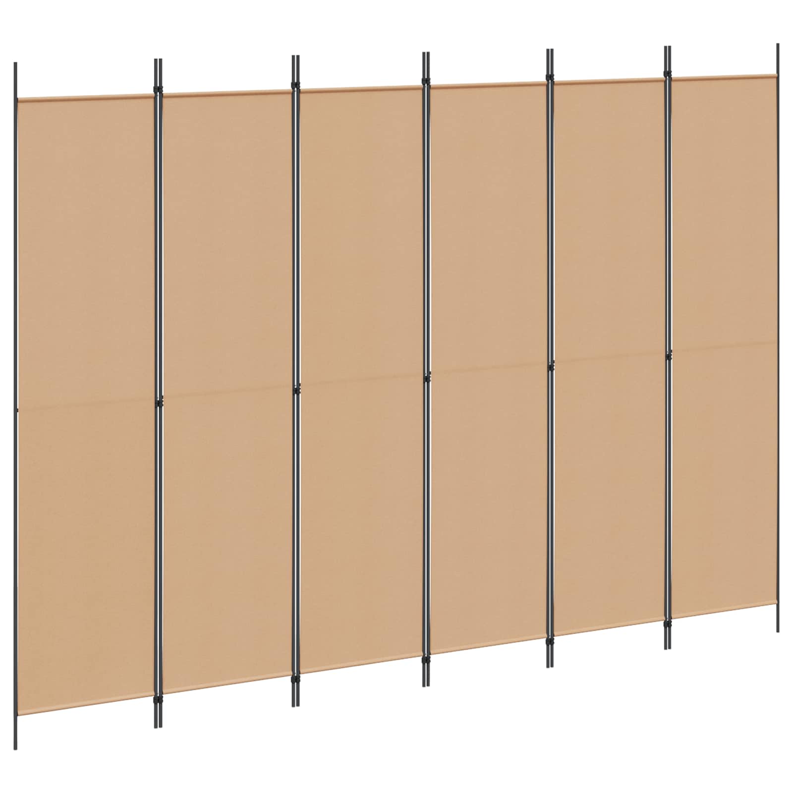 6-paneles szobaelválasztó bézs 300 x 220 cm szövet