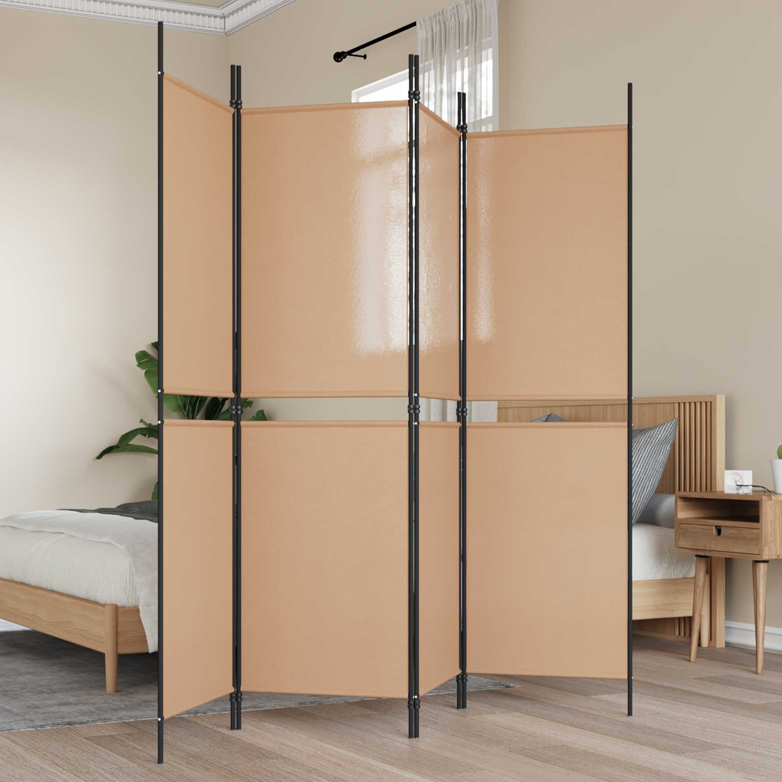4-paneles szoba elválasztó bézs 200 x 180 cm szövet