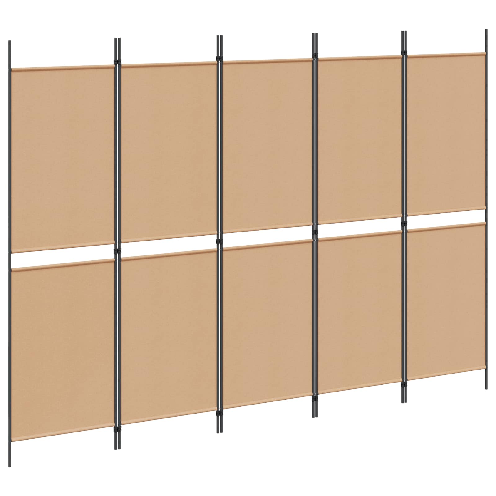 5-paneles szobaelválasztó bézs 250 x 180 cm szövet