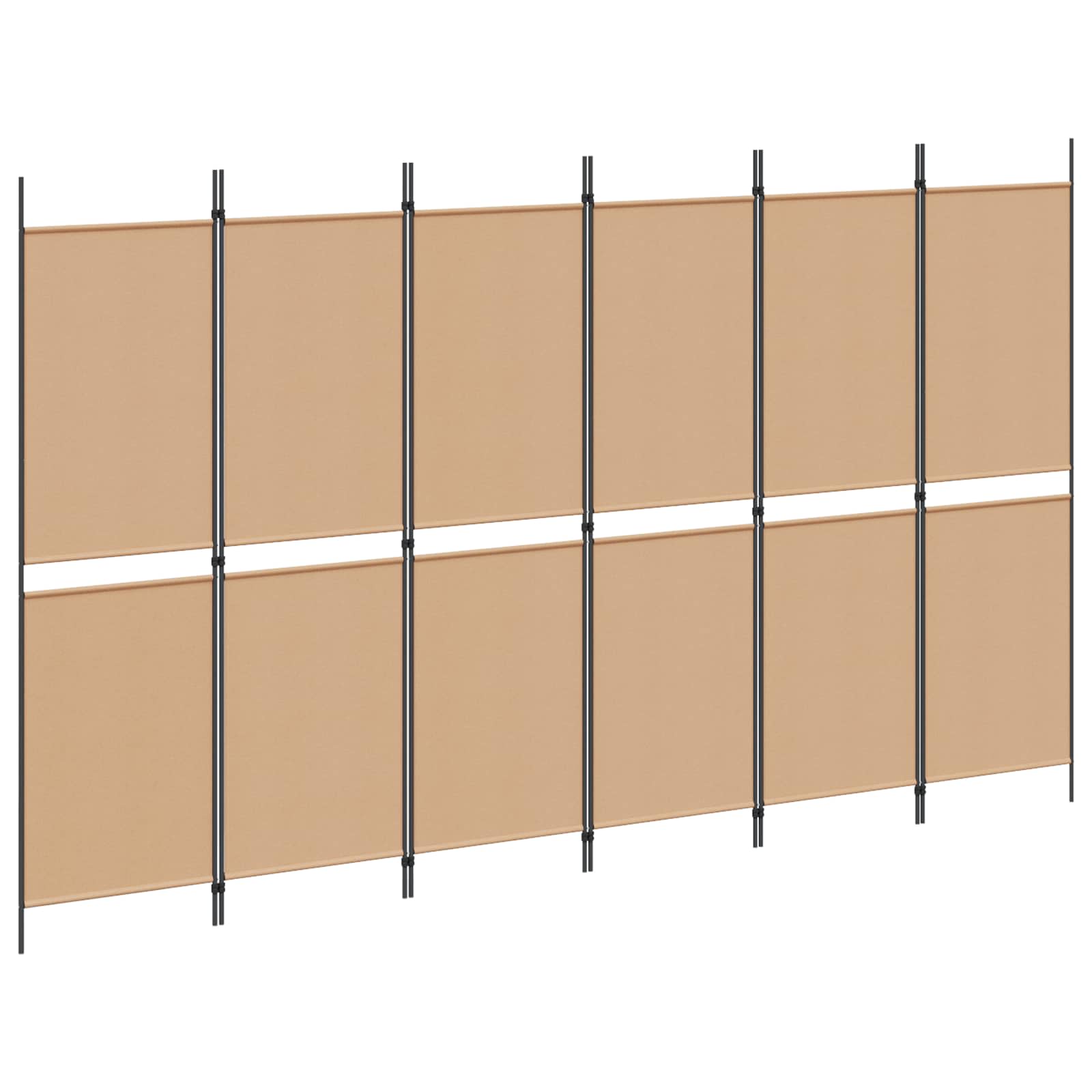 6-paneles szobaelválasztó bézs 300 x 180 cm szövet