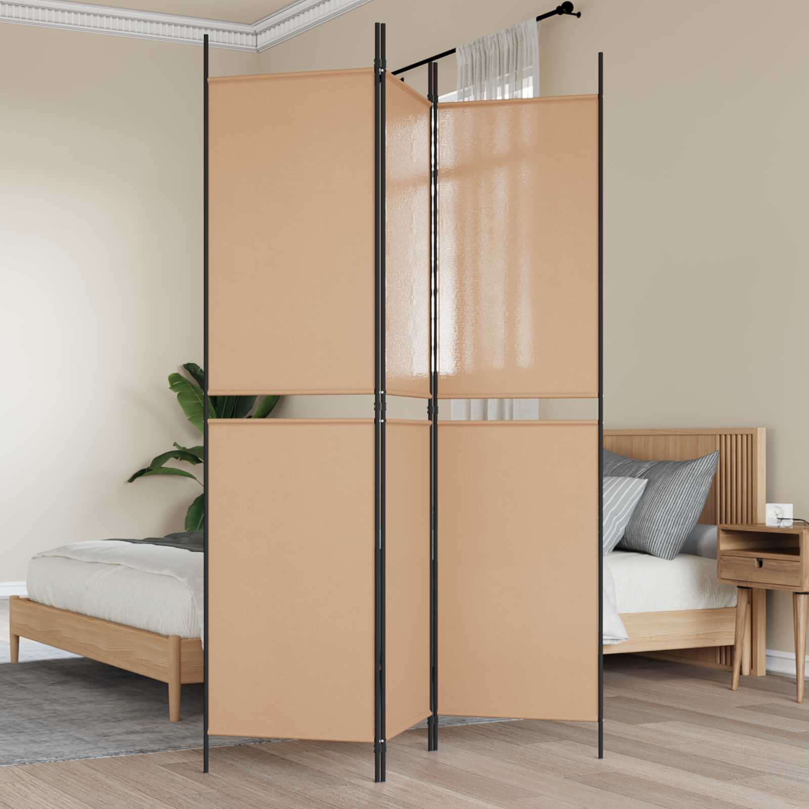 3-paneles szoba elválasztó bézs 150 x 200 cm szövet