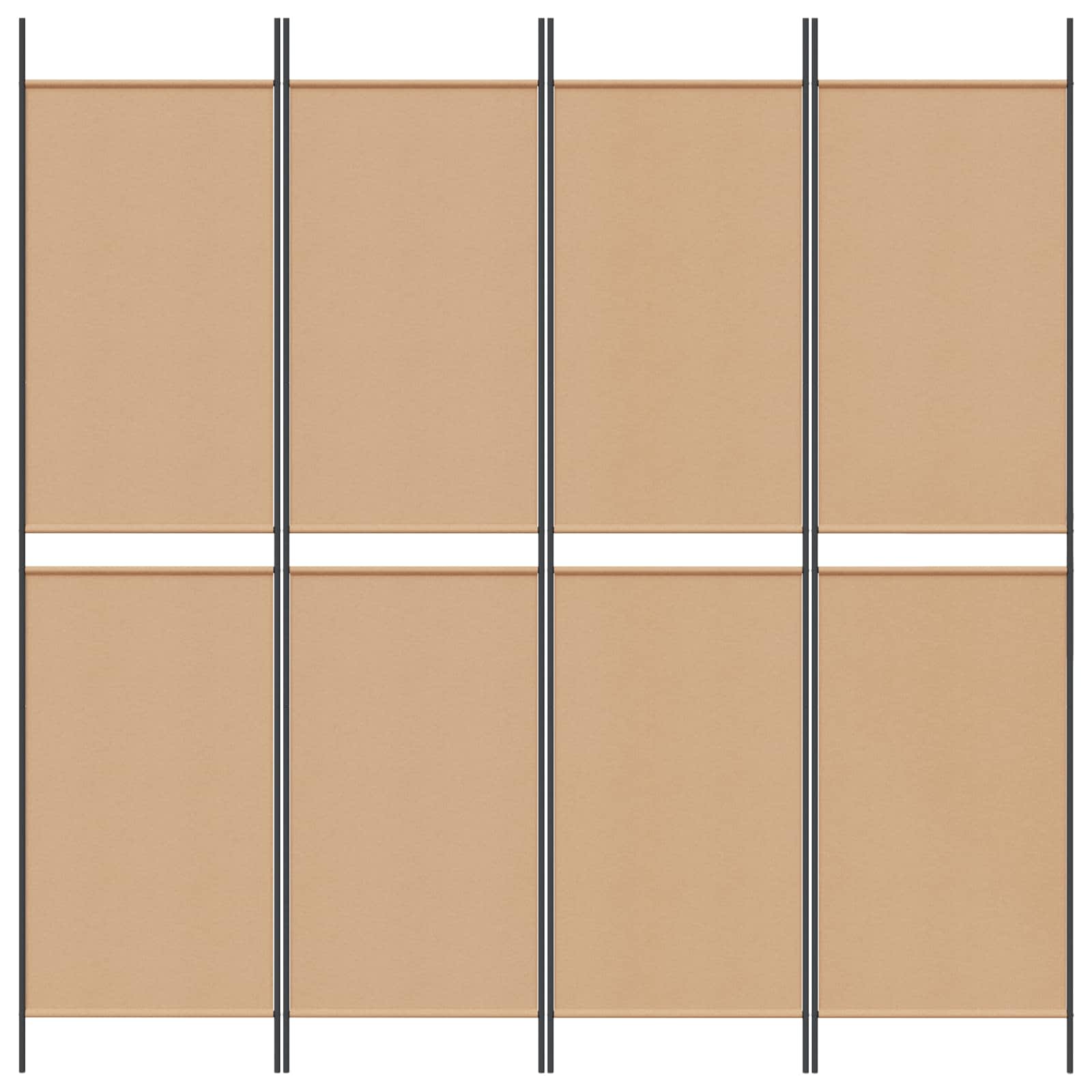 4-paneles szobaelválasztó bézs 200 x 200 cm szövet