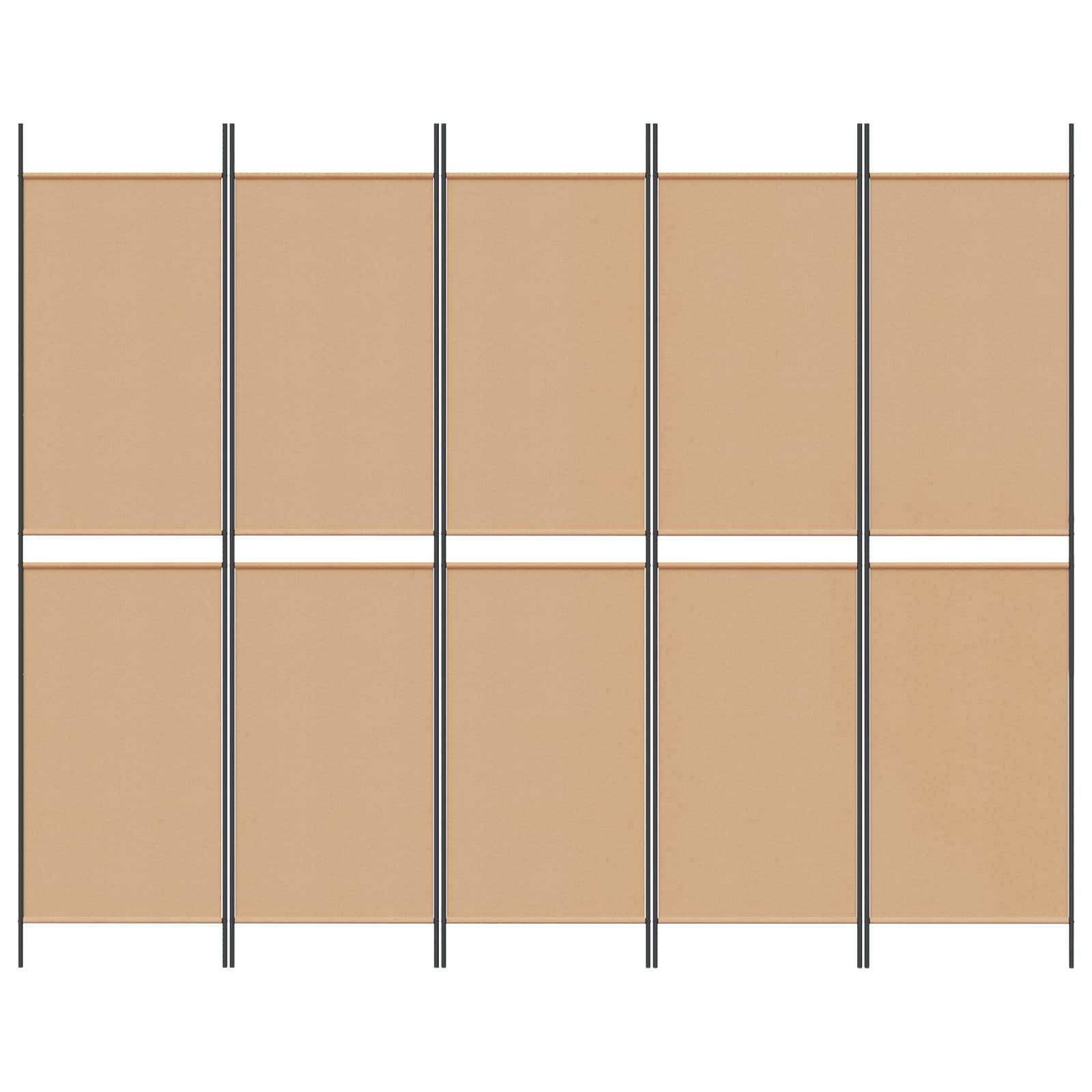 5-paneles szoba elválasztó bézs 250 x 200 cm szövet