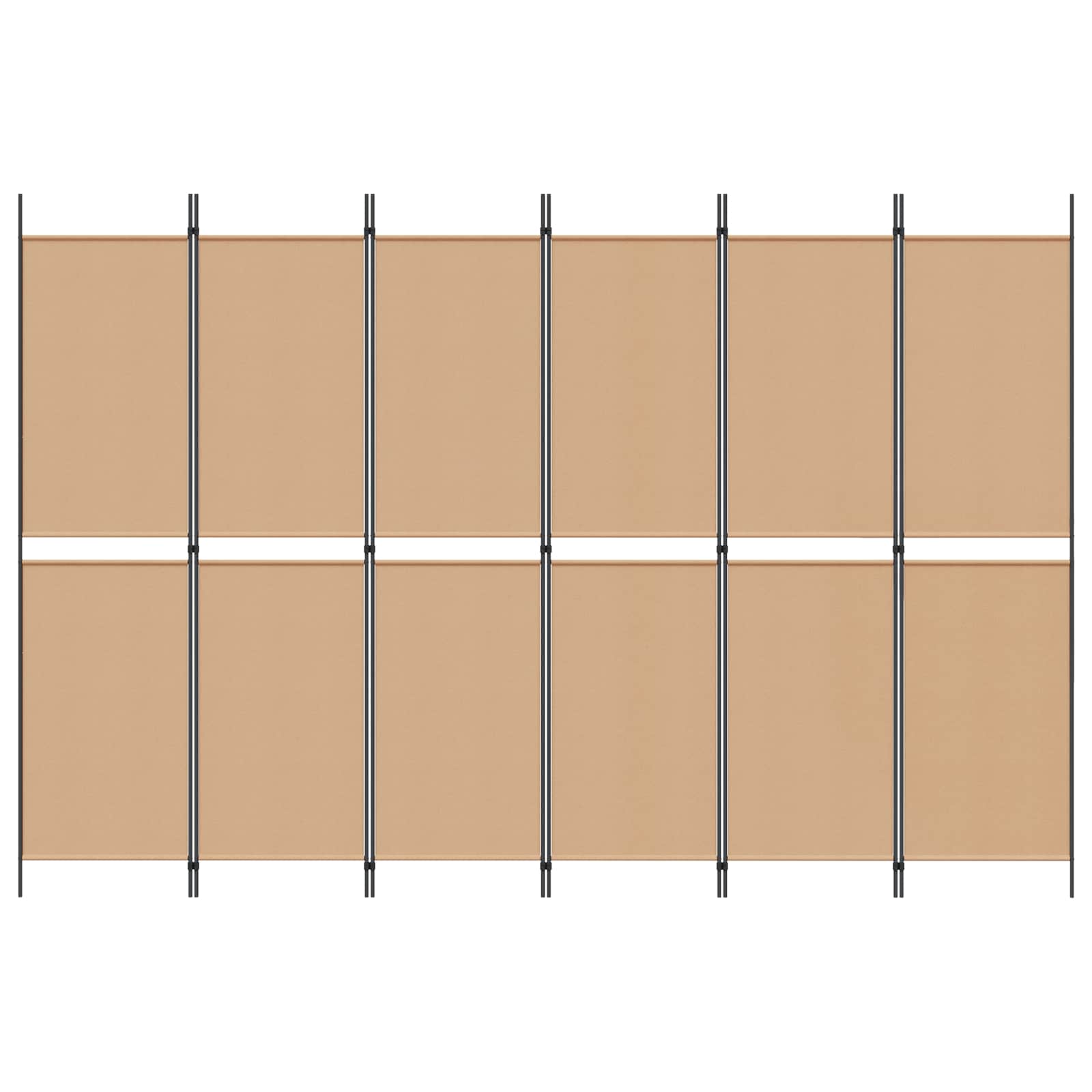 6-paneles szobaelválasztó bézs 300 x 200 cm szövet