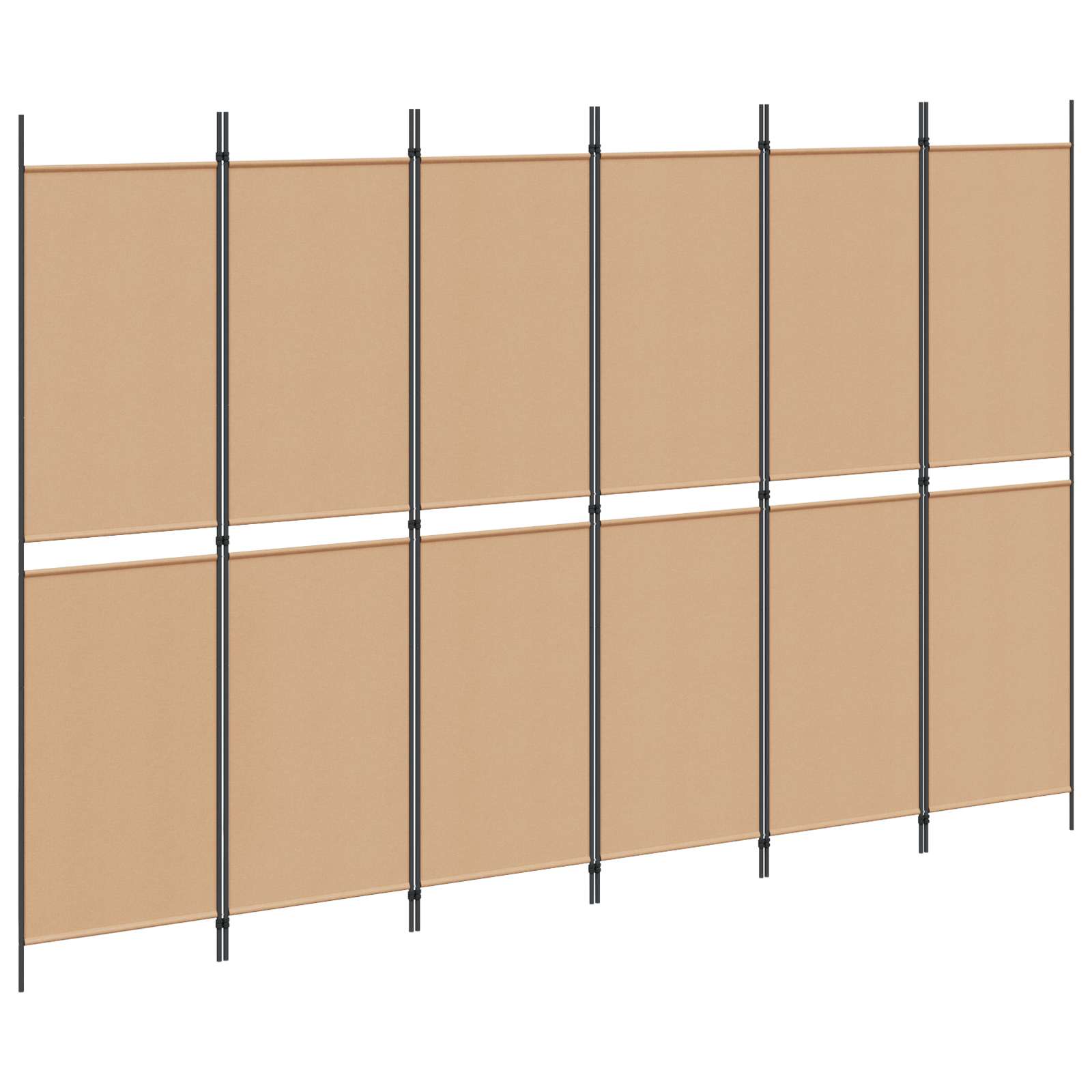 6-paneles szobaelválasztó bézs 300 x 200 cm szövet