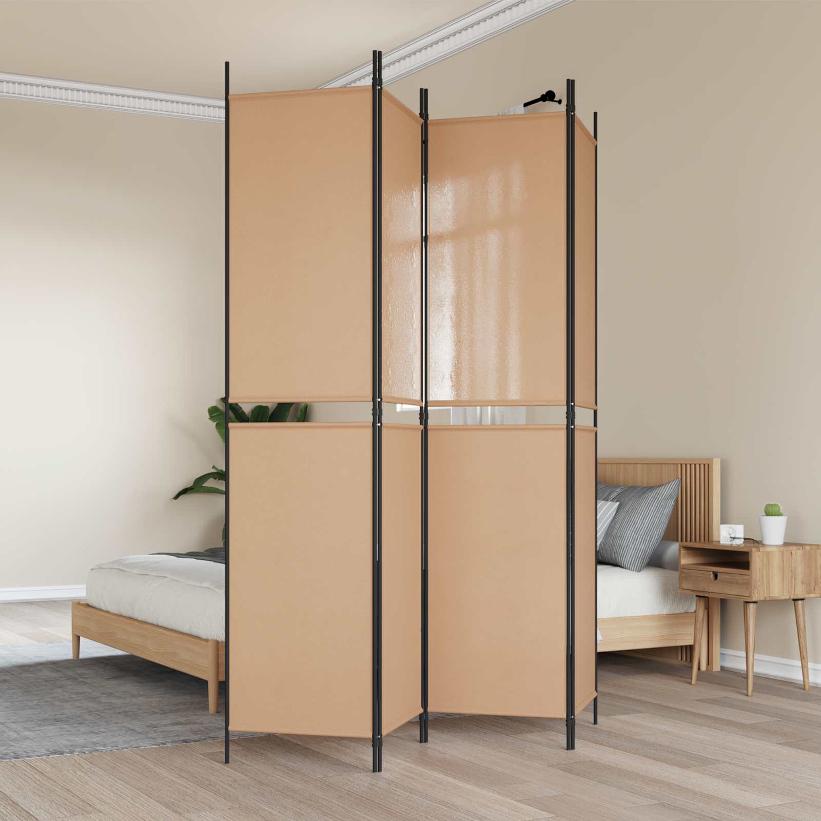 4 paneles szobafal bézs 200 x 220 cm szövet