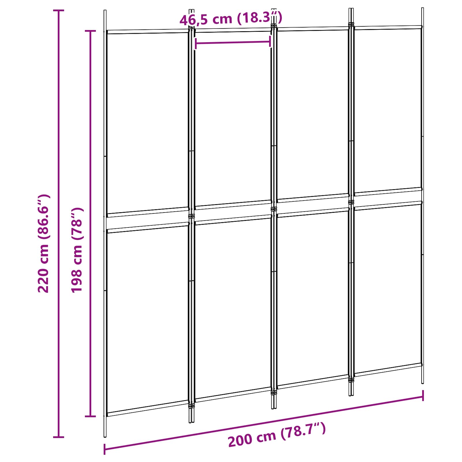 4 paneles szobafal bézs 200 x 220 cm szövet