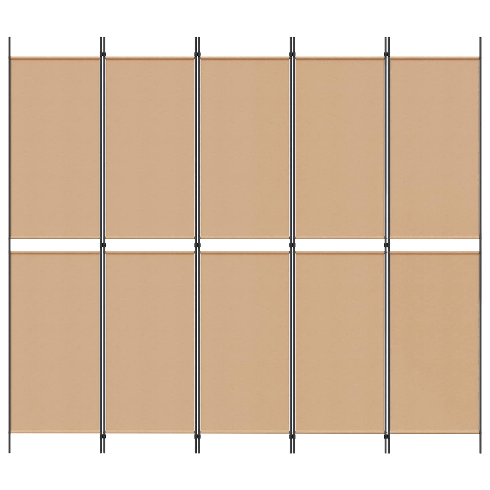 5-panelos szoba leválasztó bézs 250 x 220 cm szövet