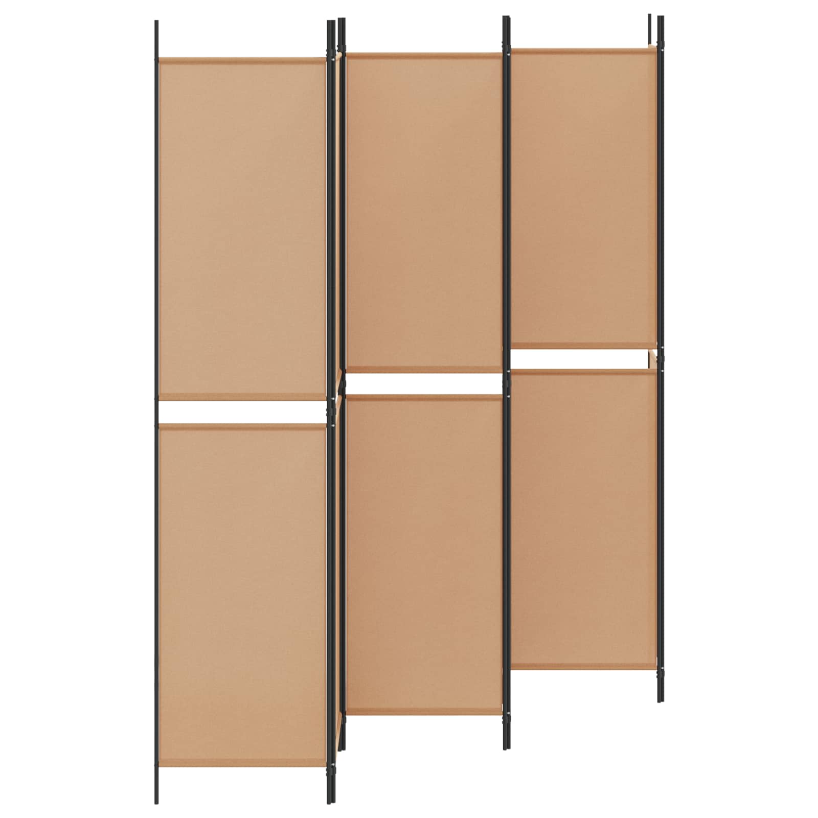 6-paneles szobaelválasztó bézs 300 x 220 cm szövet