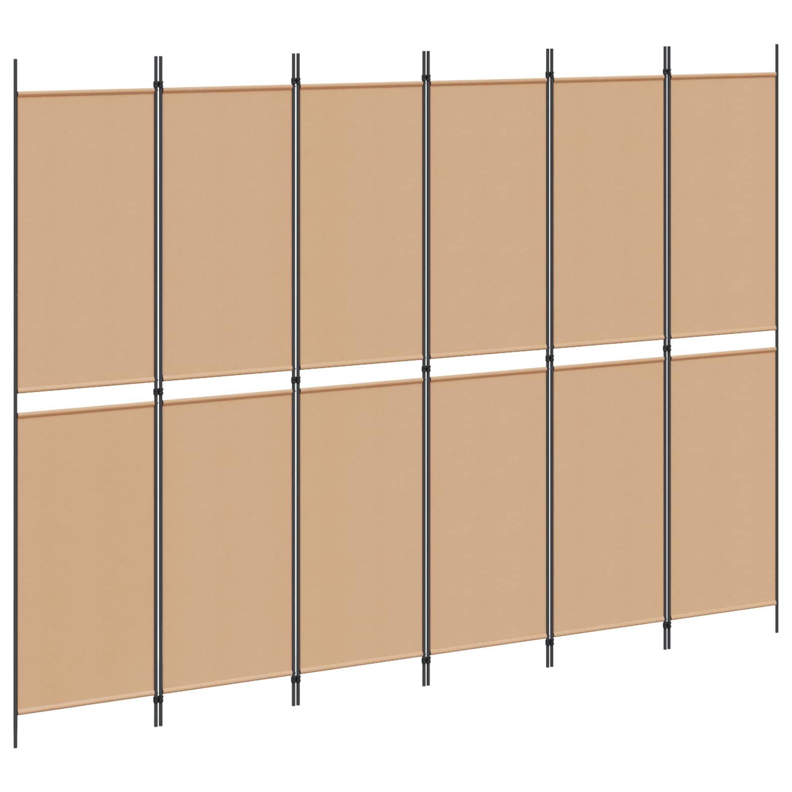 6-paneles szobaelválasztó bézs 300 x 220 cm szövet