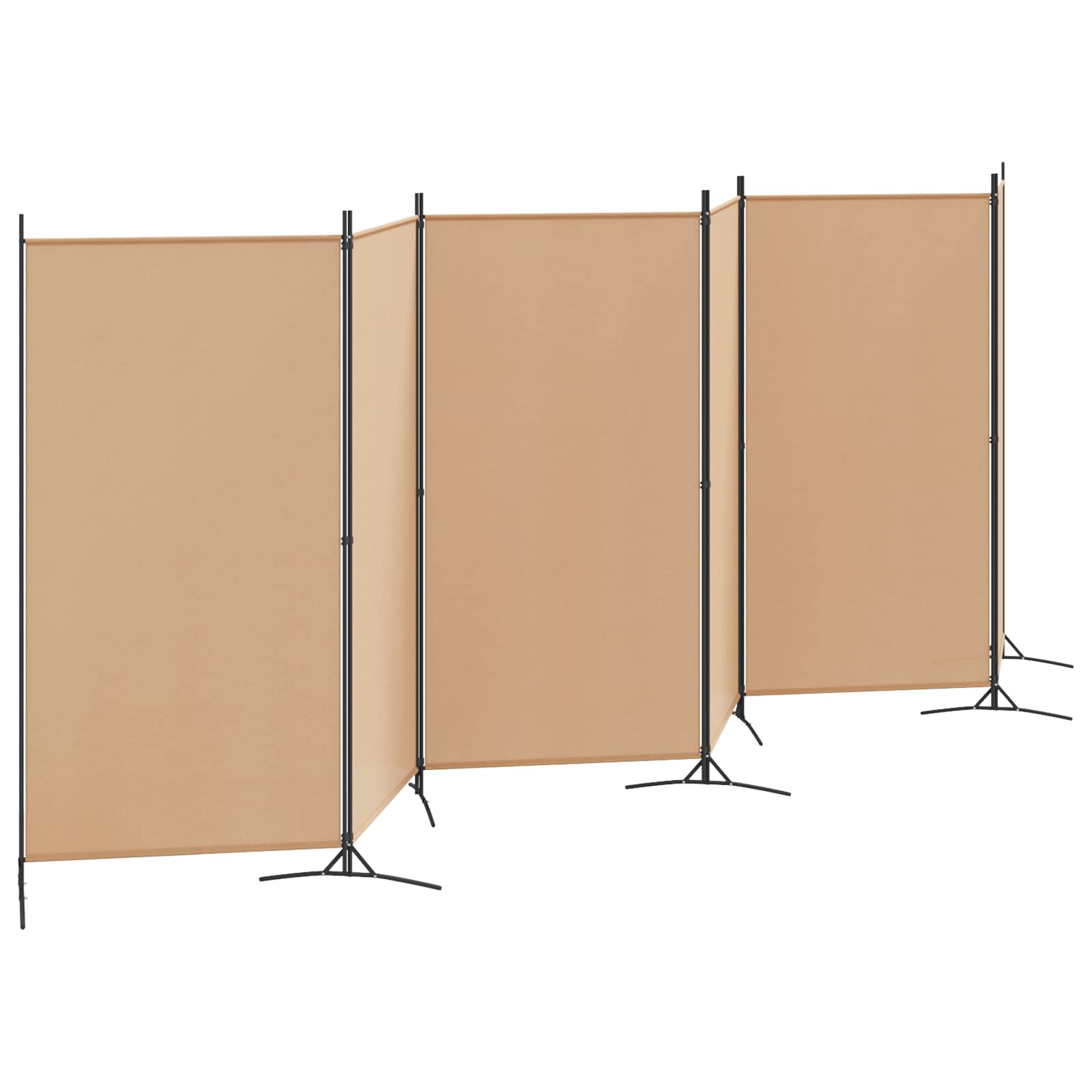 6-paneles szobaelválasztó bézs 520 x 180 cm szövet