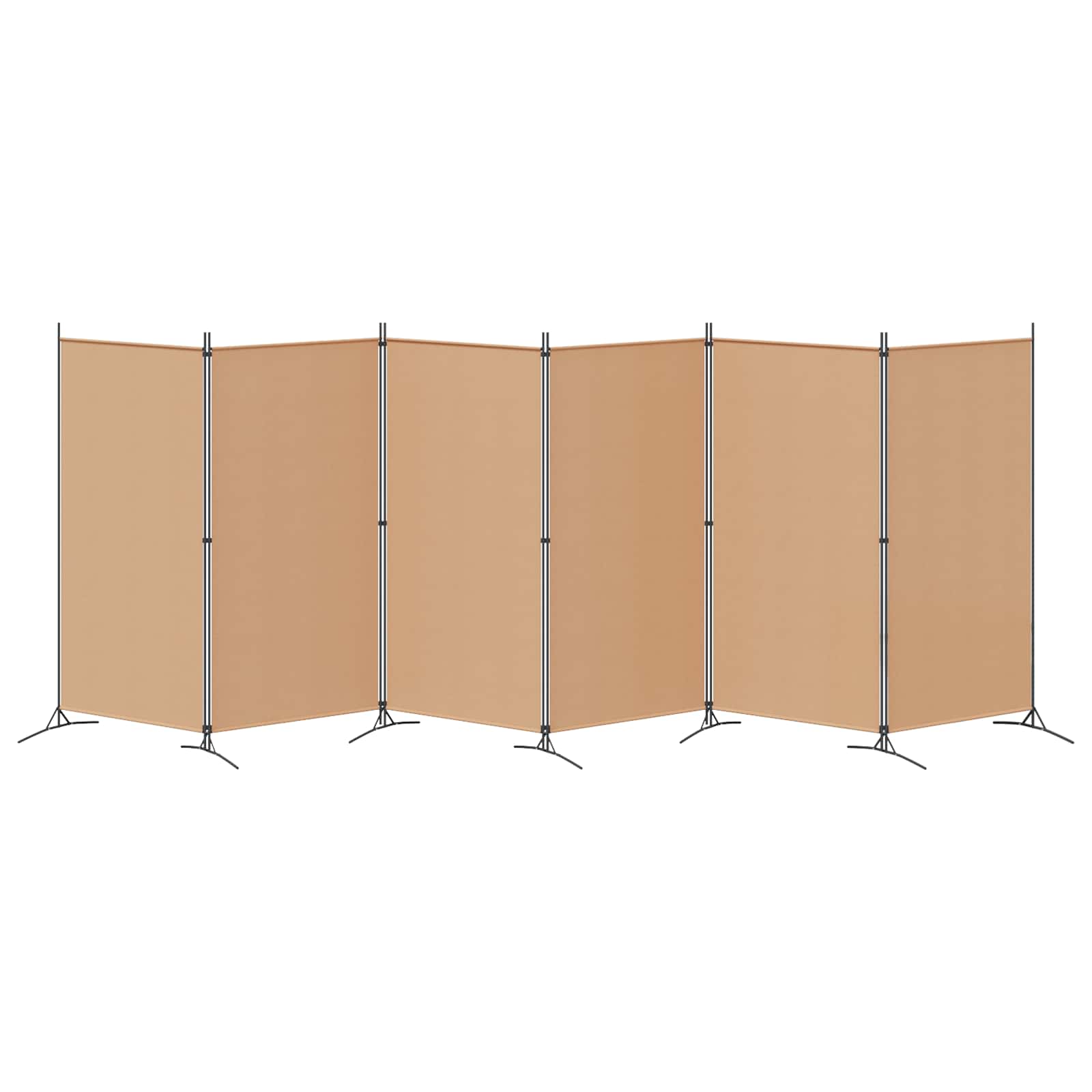 6-paneles szobaelválasztó bézs 520 x 180 cm szövet