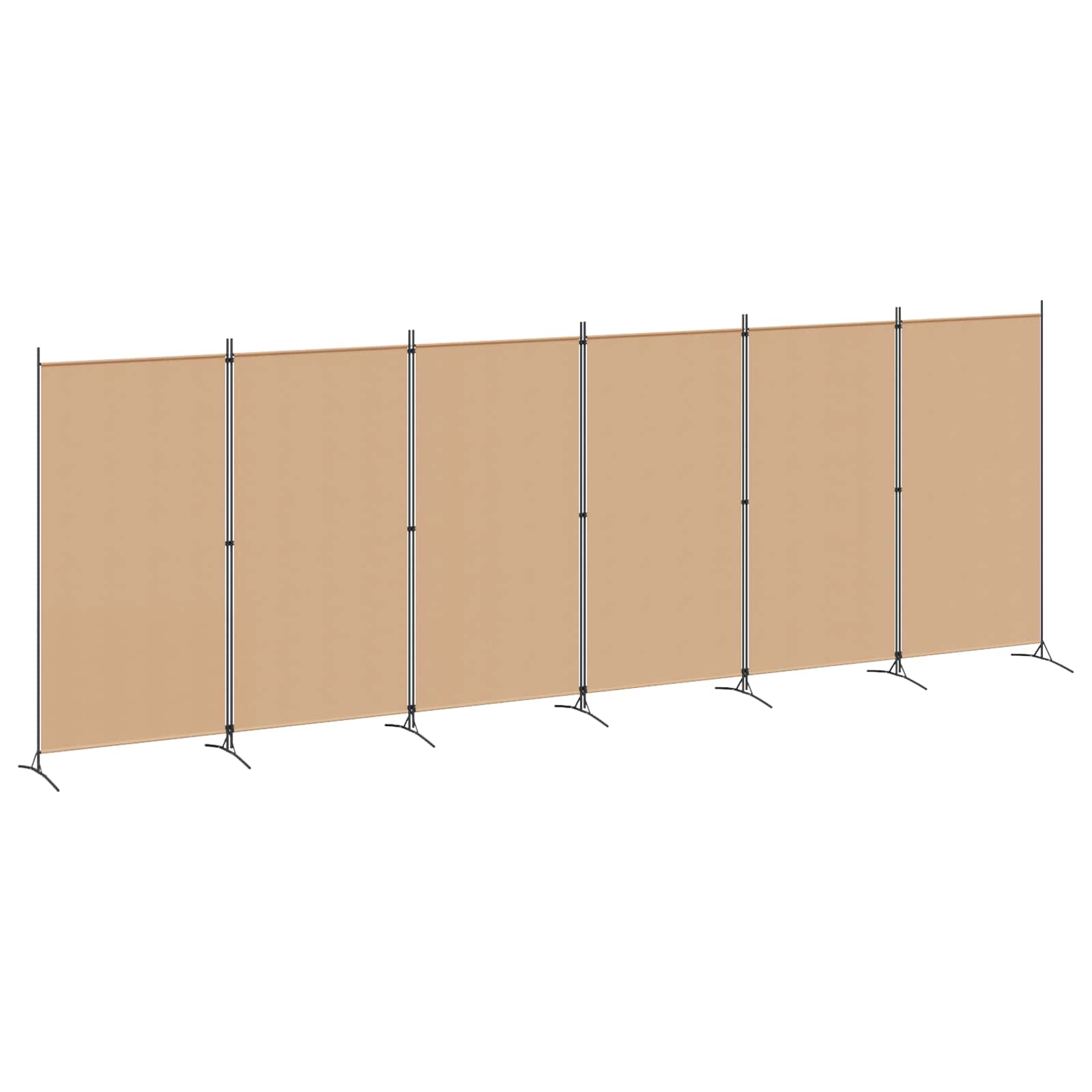 6-paneles szobaelválasztó bézs 520 x 180 cm szövet