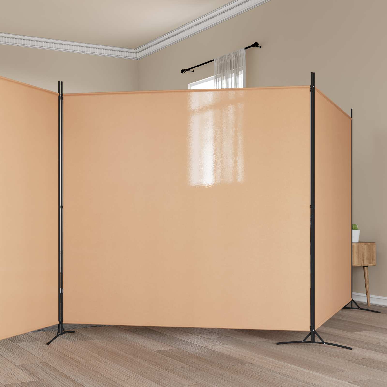 4-paneles szoba elválasztó bézs 698 x 180 cm szövet