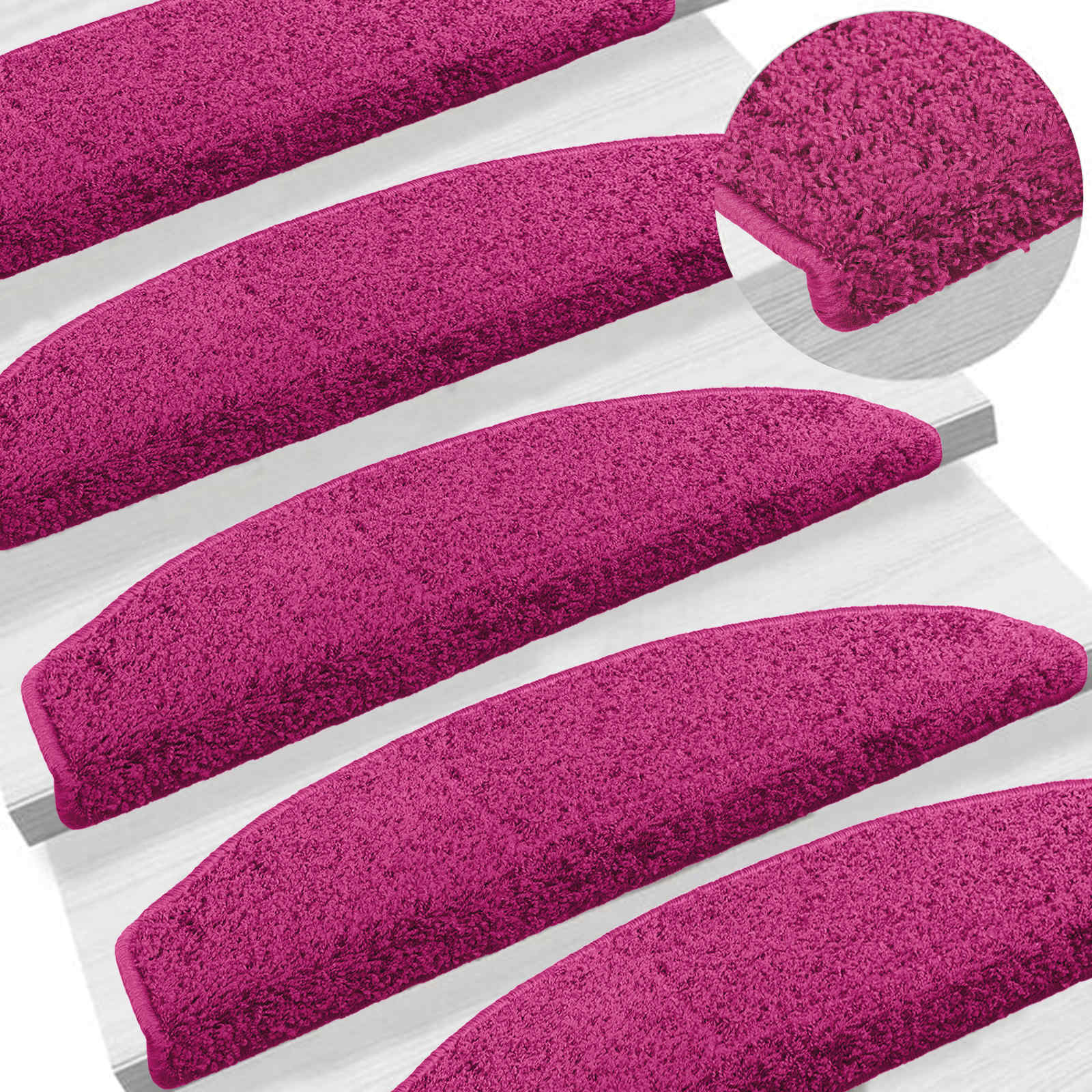 Öntapadós lépcsőszőnyegek 15 pcs rózsaszín 80 x 24,5 x 3,5 cm