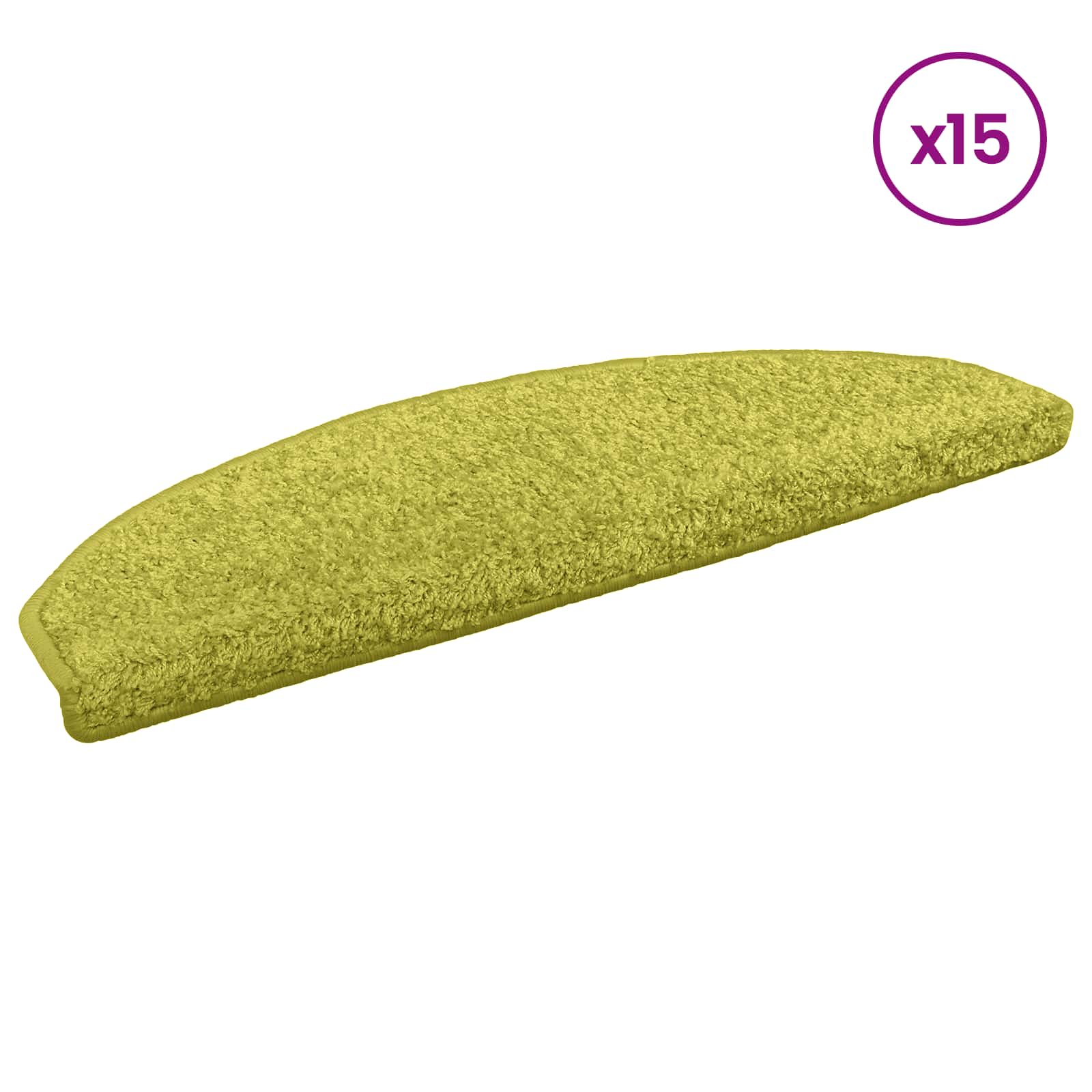 Öntapadós lépcsőszőnyegek félkör 15 pcs zöld 80 x 24,5 x 3,5 cm