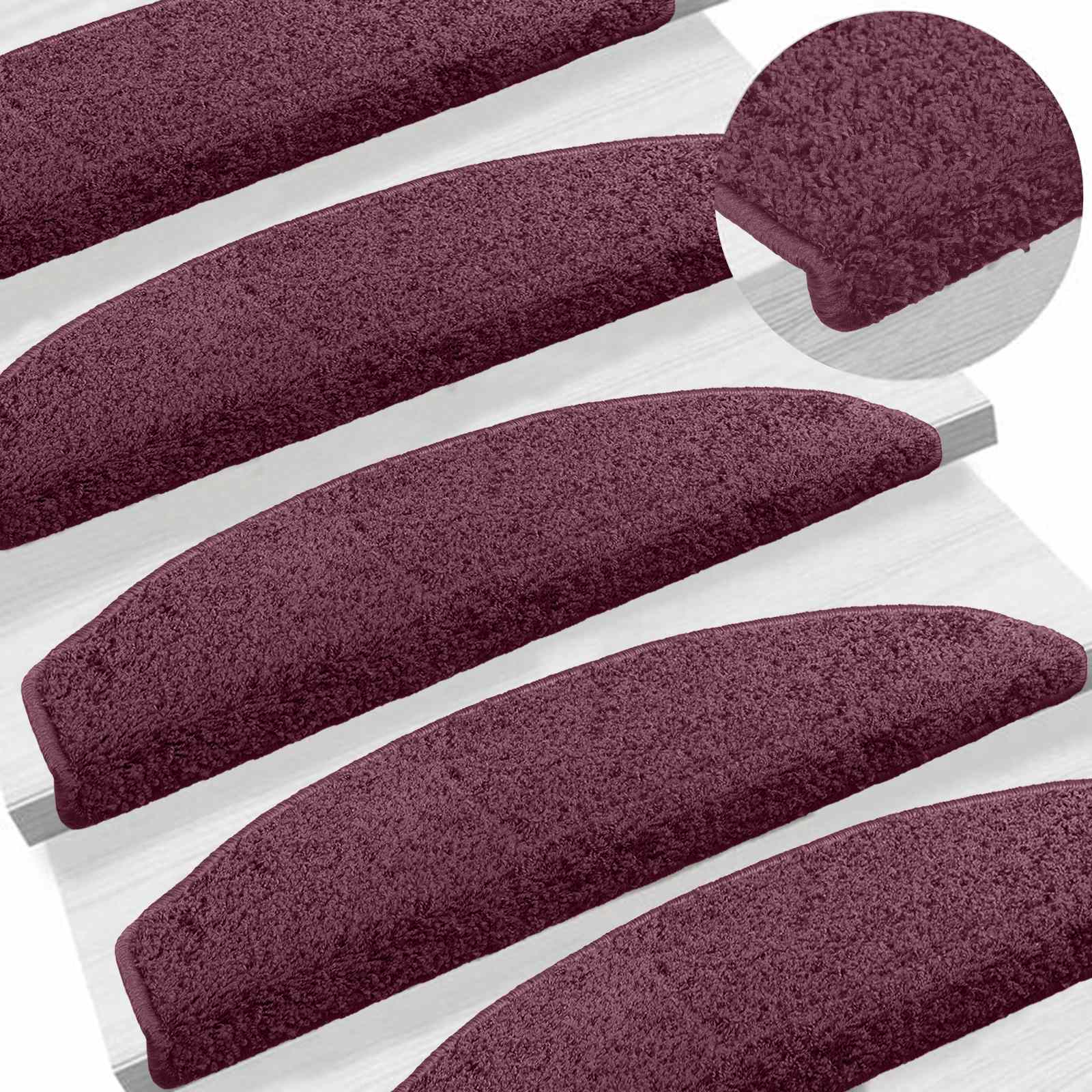 Öntapadós lépcsőszőnyegek 15 pcs sötét lila 80 x 24,5 x 3,5 cm