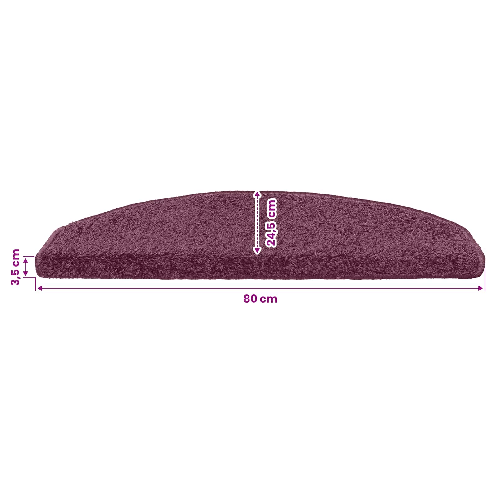 Öntapadós lépcsőszőnyegek 15 pcs sötét lila 80 x 24,5 x 3,5 cm