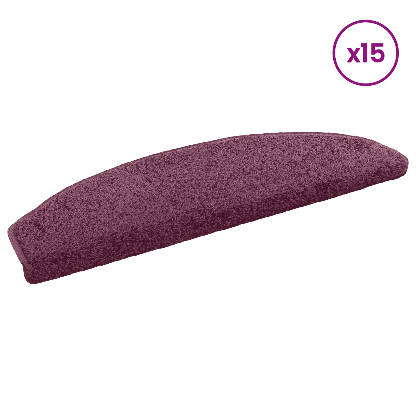 Öntapadós lépcsőszőnyegek 15 pcs sötét lila 80 x 24,5 x 3,5 cm
