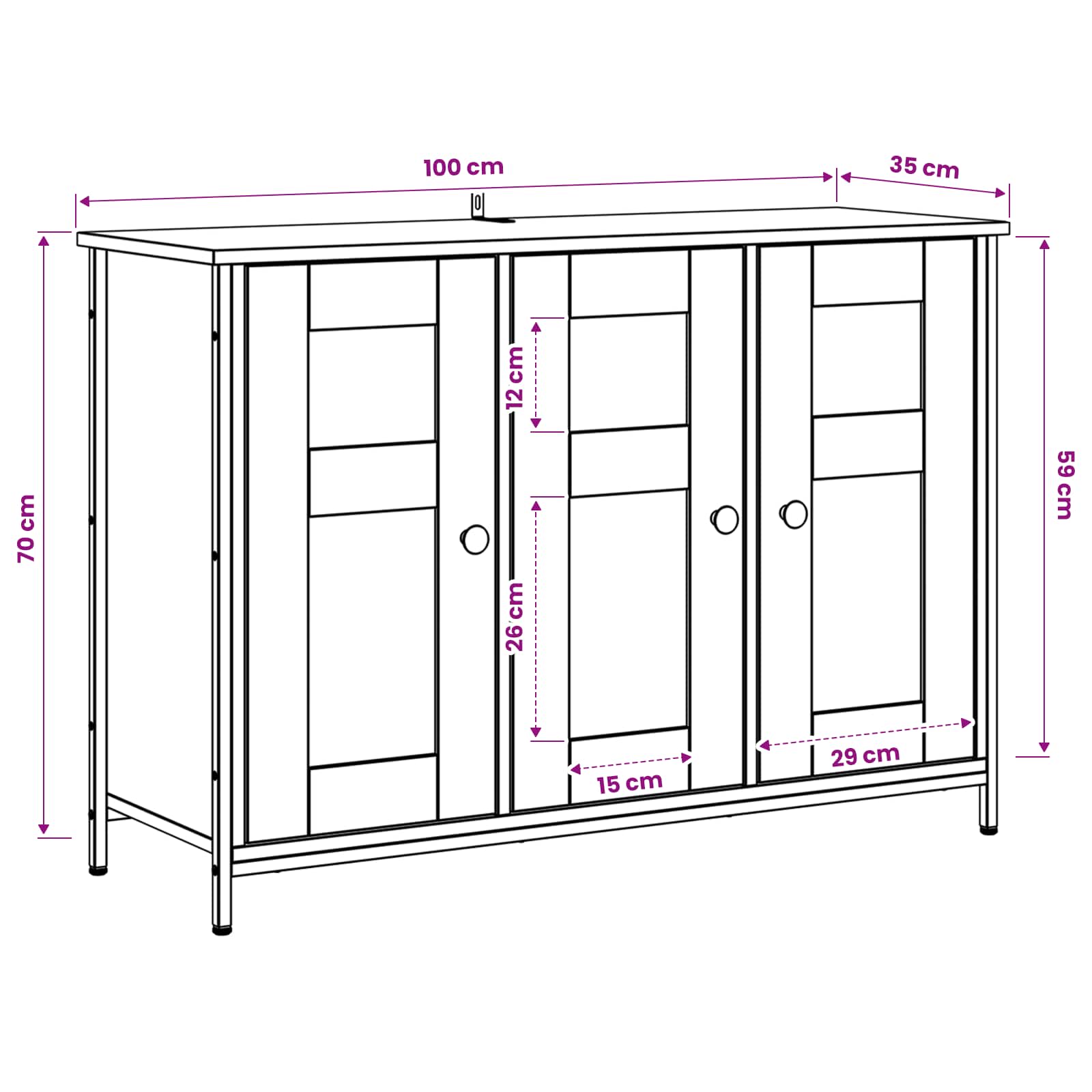 Széf antik fa 100 x 35 x 70 cm szerelt fa