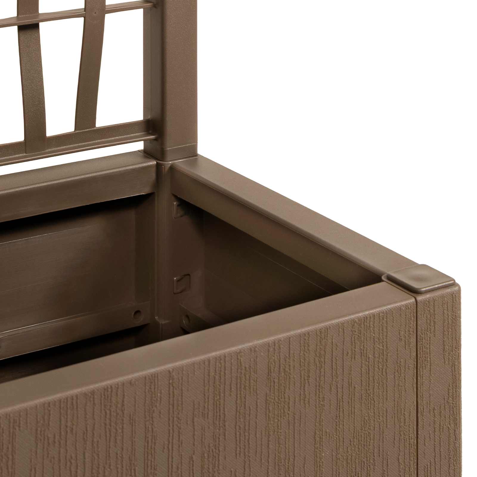 Kertész cserép rácsos változattal barna 36 x 36 x 140 cm