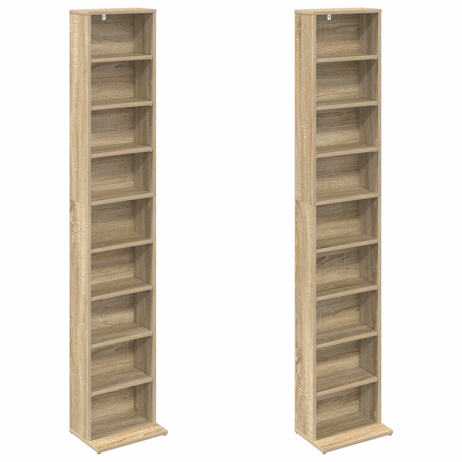 Cd szekrény 2 db sonoma tölgy 33 x 23,5 x 175 cm szerelt fa