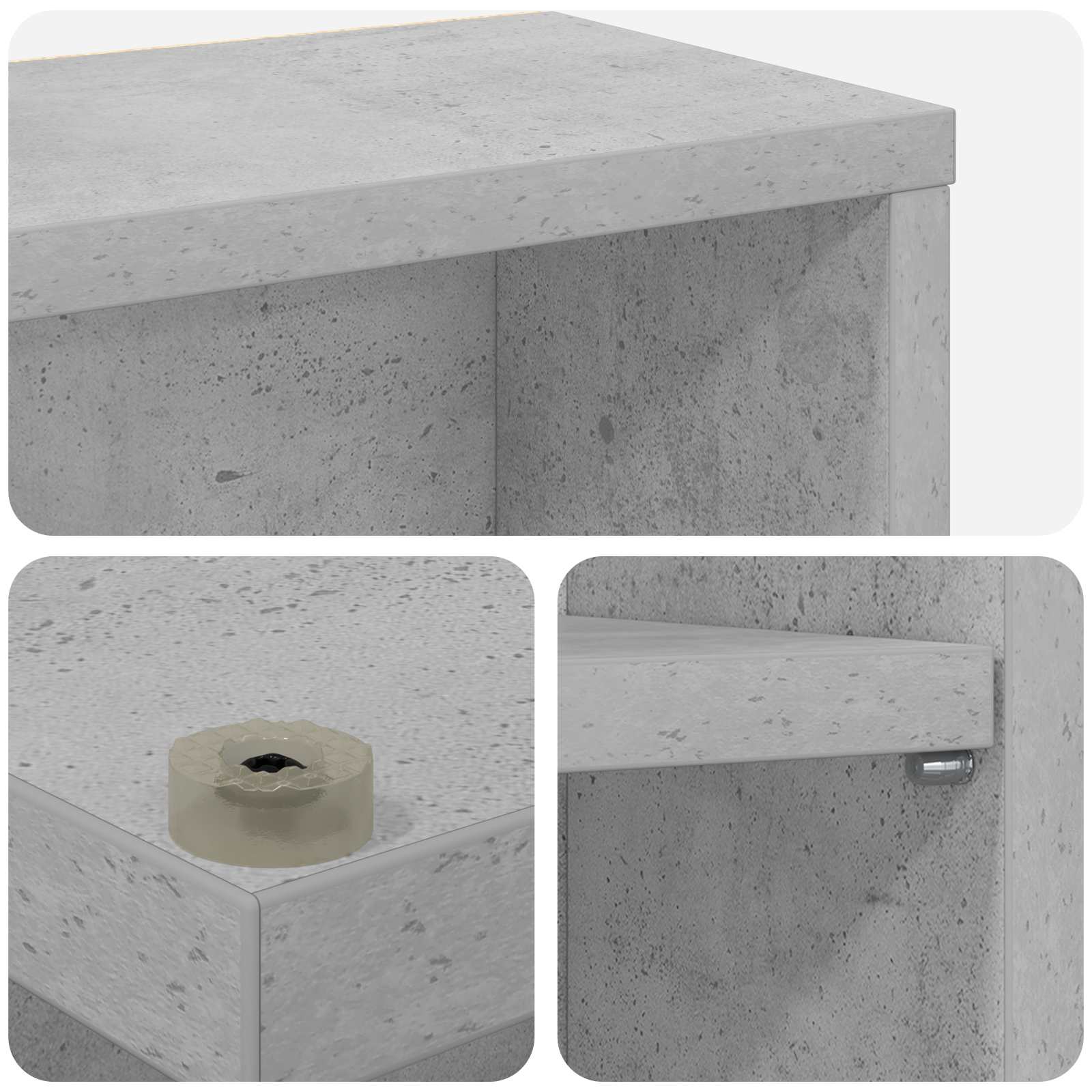 Cd szekrény 2 db betonszürke 33 x 23,5 x 175 cm szerelt fa