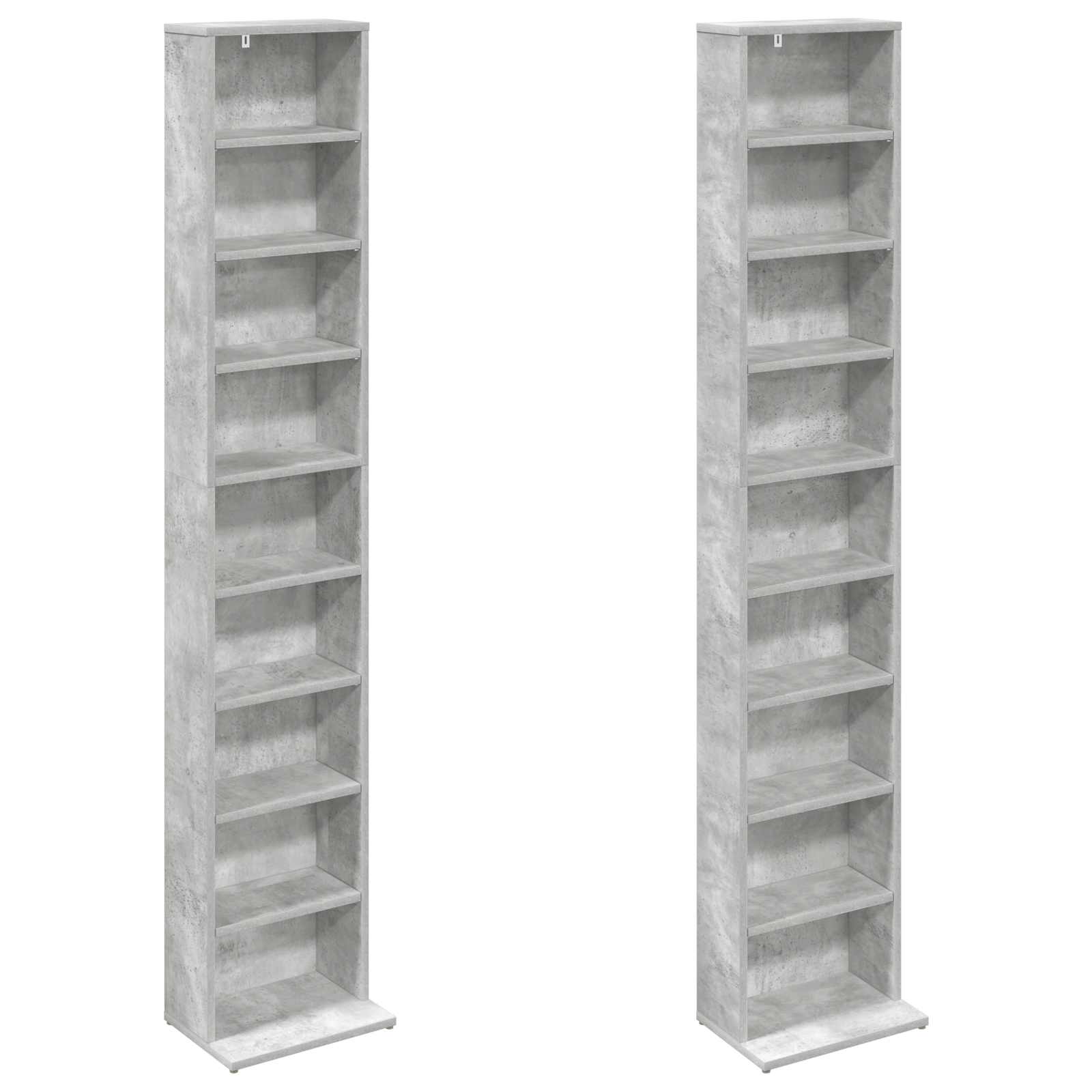 Cd szekrény 2 db betonszürke 33 x 23,5 x 175 cm szerelt fa