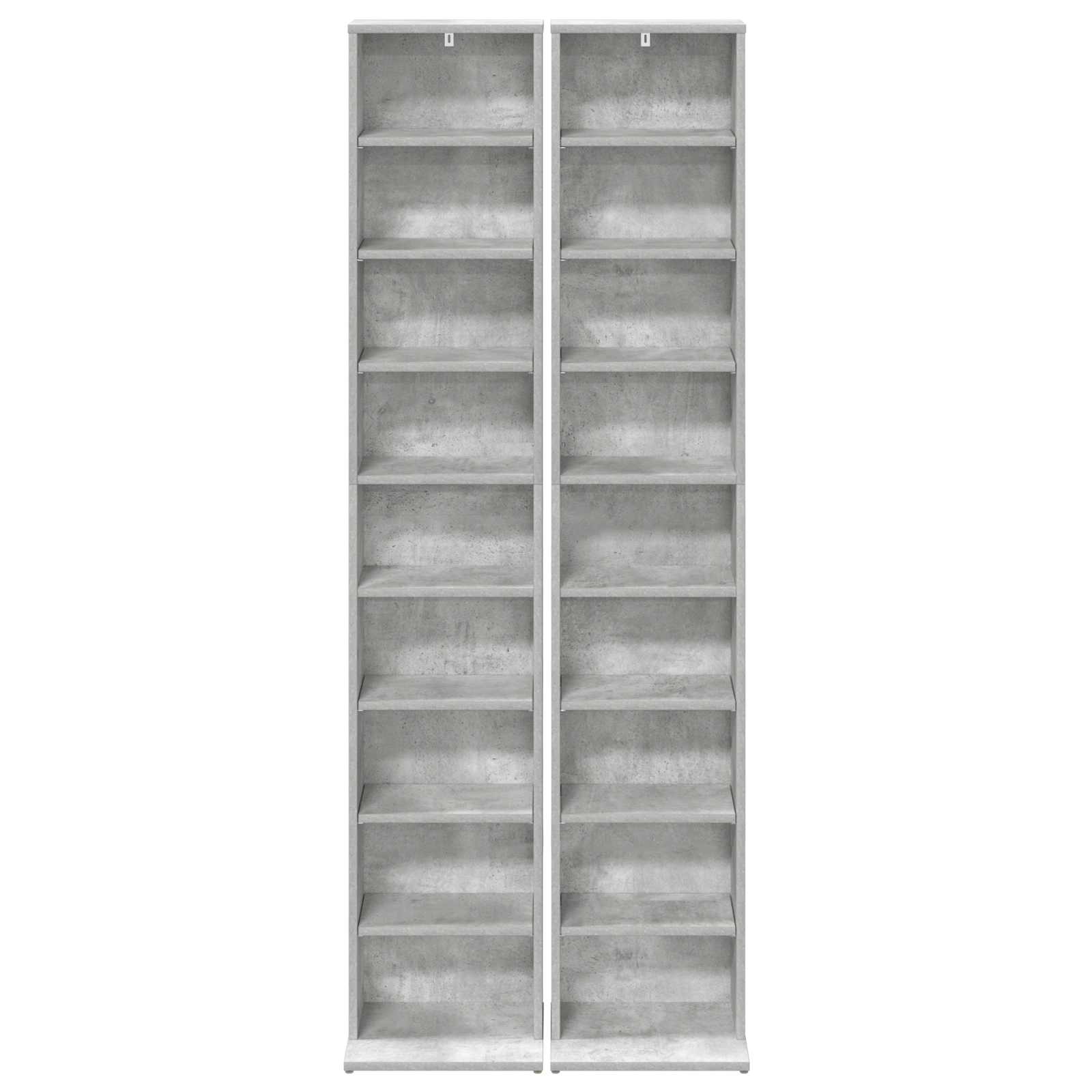Cd szekrény 2 db betonszürke 33 x 23,5 x 175 cm szerelt fa