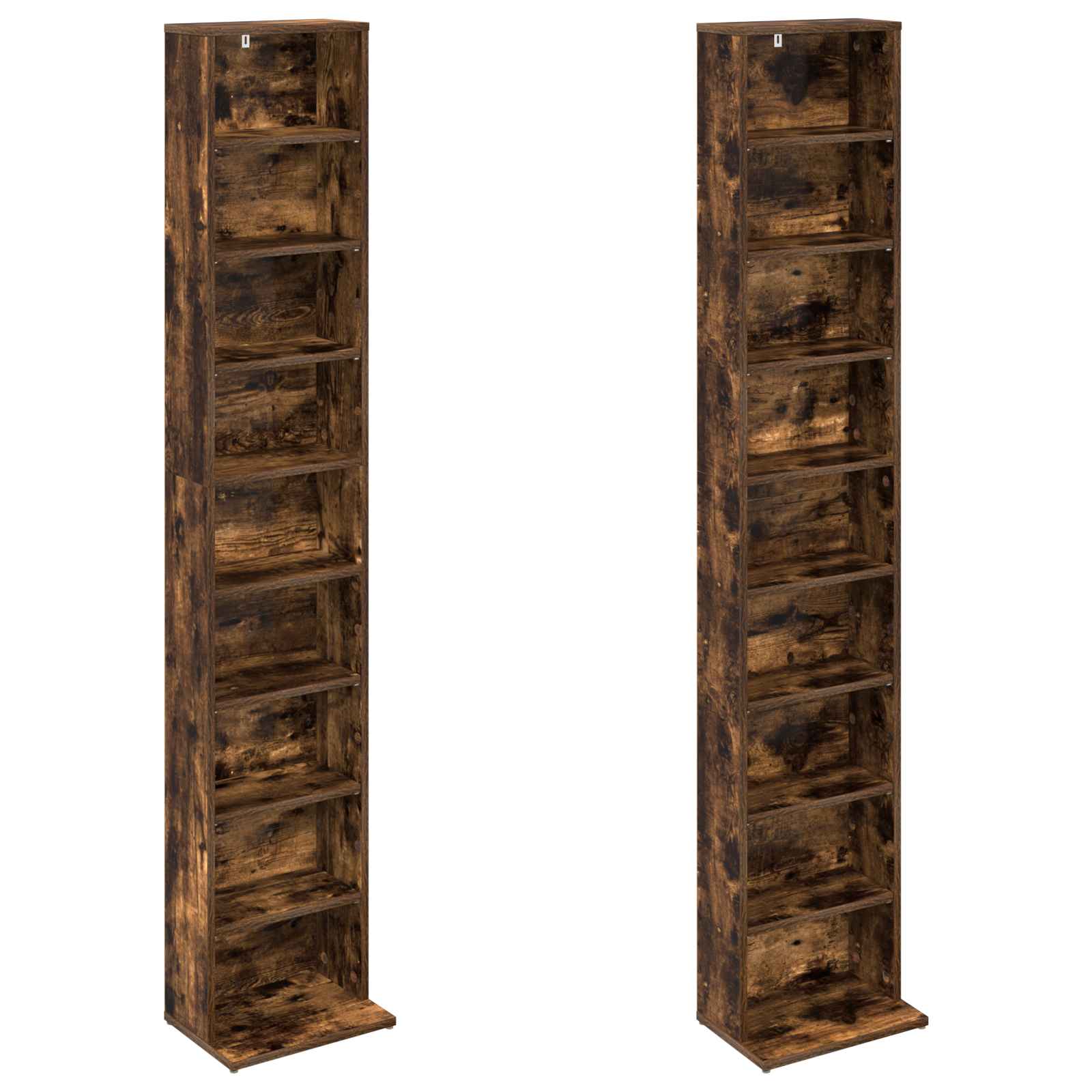 Cd szekrény 2 db füstös tölgy 33 x 23,5 x 175 cm szerelt fa