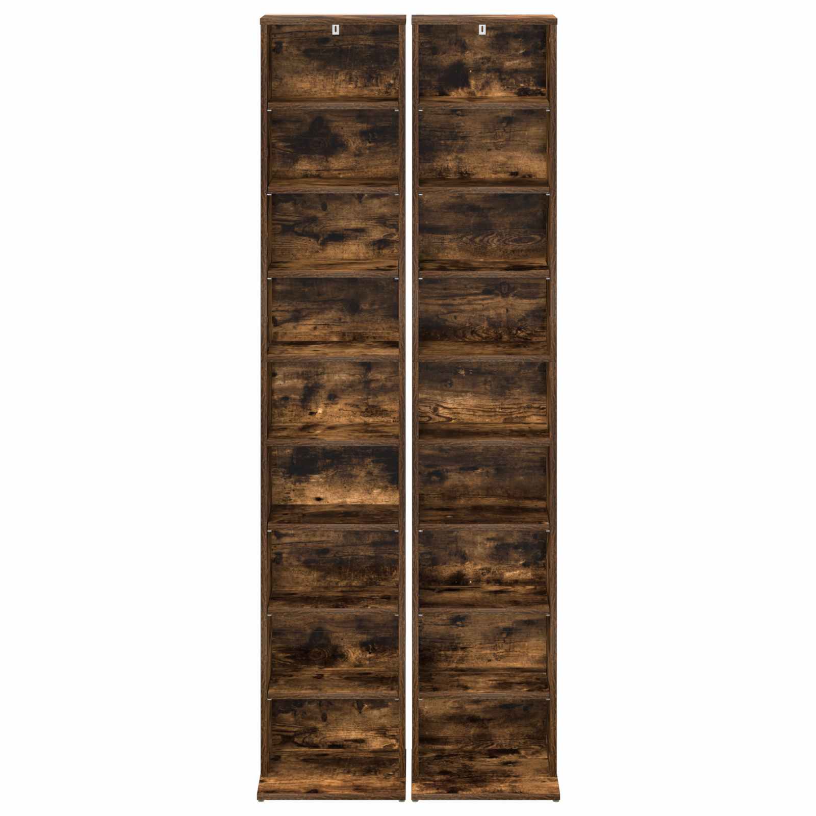 Cd szekrény 2 db füstös tölgy 33 x 23,5 x 175 cm szerelt fa