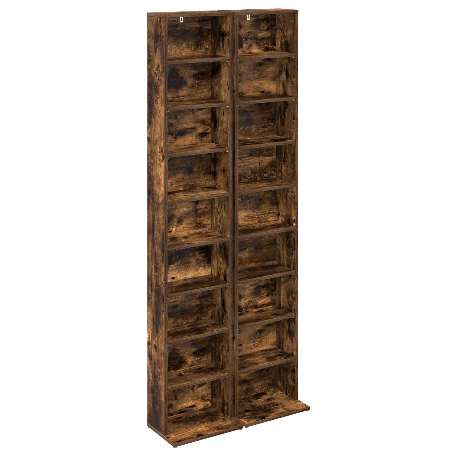 Cd szekrény 2 db füstös tölgy 33 x 23,5 x 175 cm szerelt fa