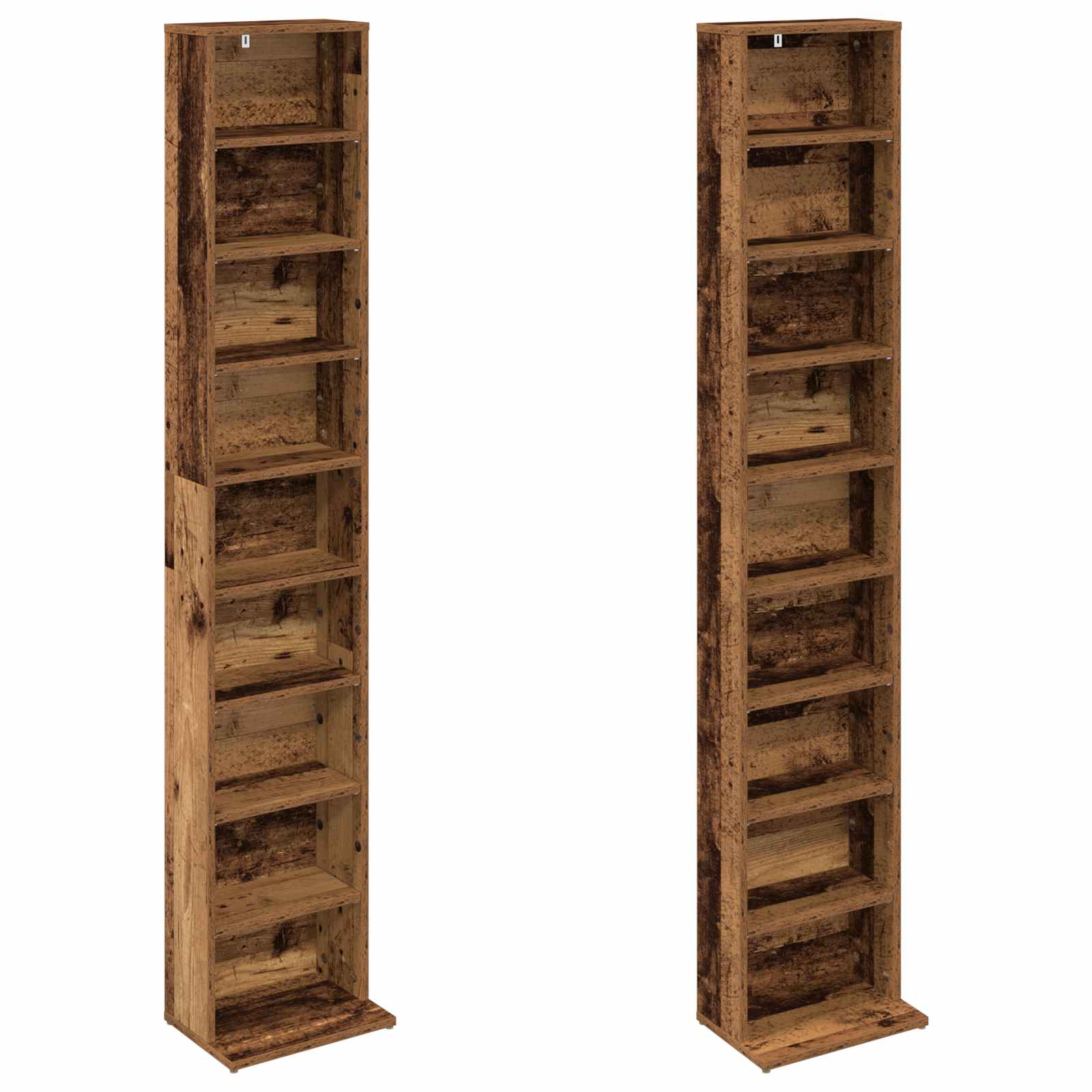 Cd szekrény 2 db antik fa 33 x 23,5 x 175 cm szerelt fa