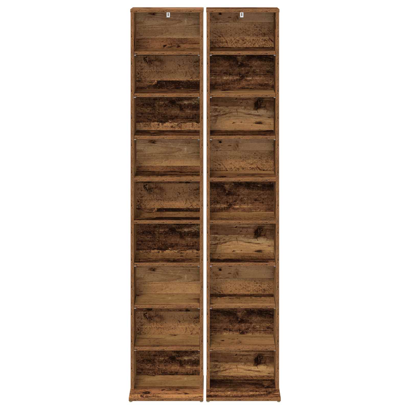 Cd szekrény 2 db antik fa 33 x 23,5 x 175 cm szerelt fa