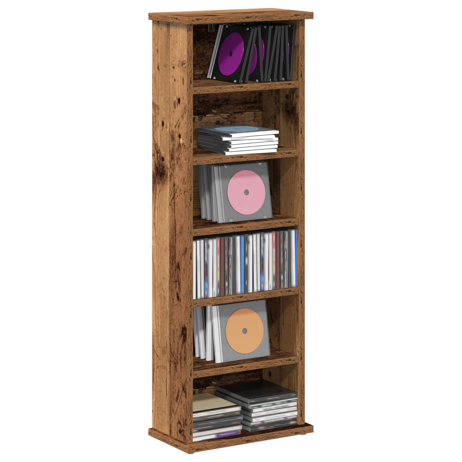 Cd szekrény antik fa 60 x 17 x 92 cm szerelt fa