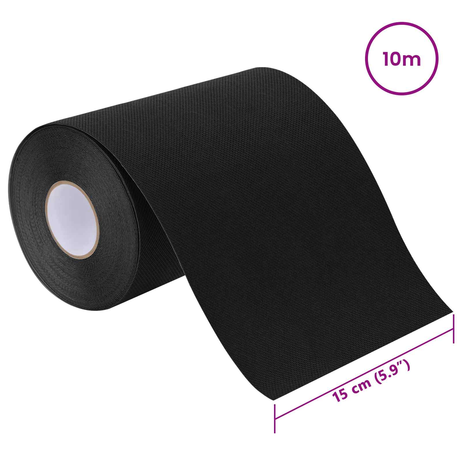 Öntapadó műfű szalag fekete 15 cm x 10 m nemes szövet