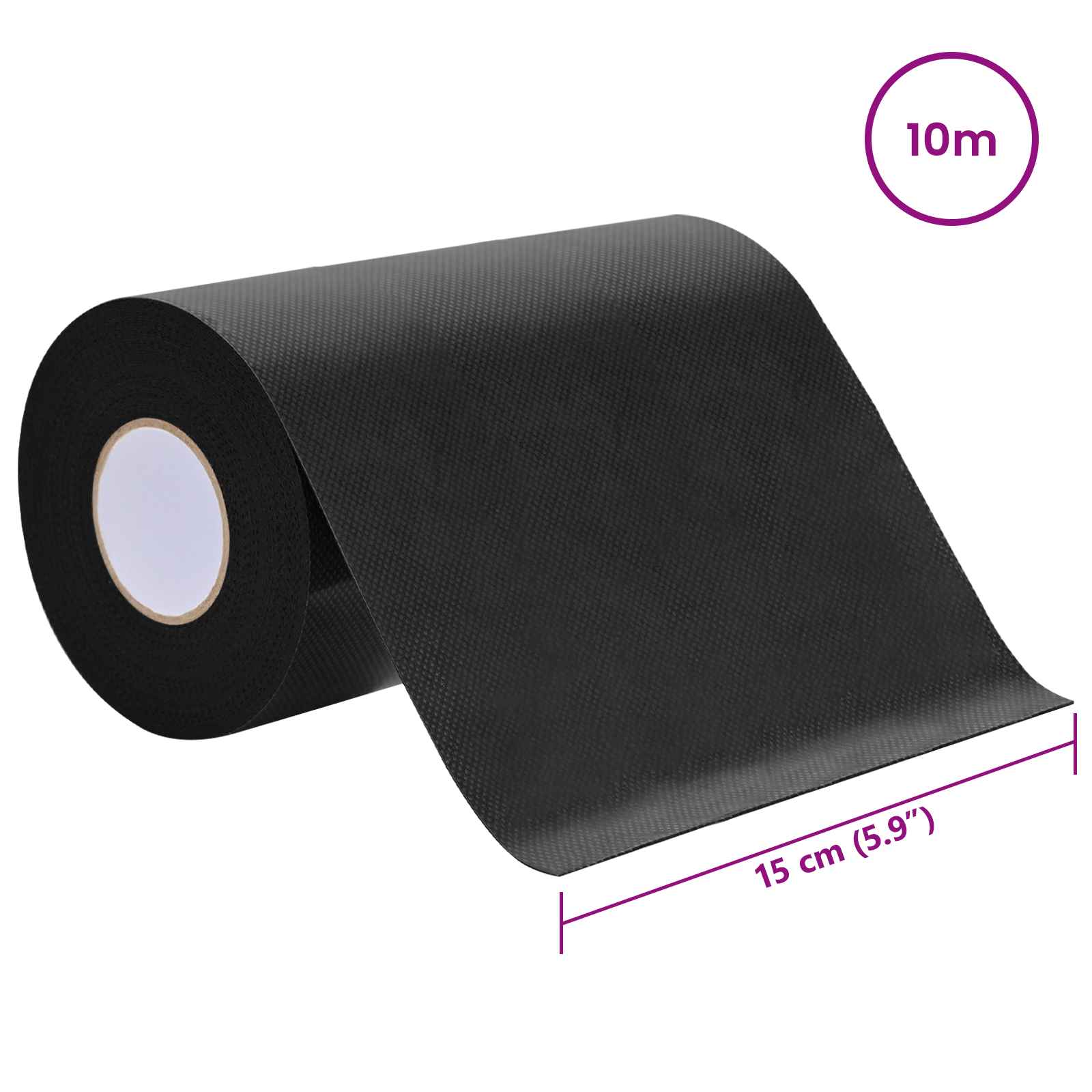 Öntapadó műfű szalag fekete 10 x 0,15 cm nemes szövet