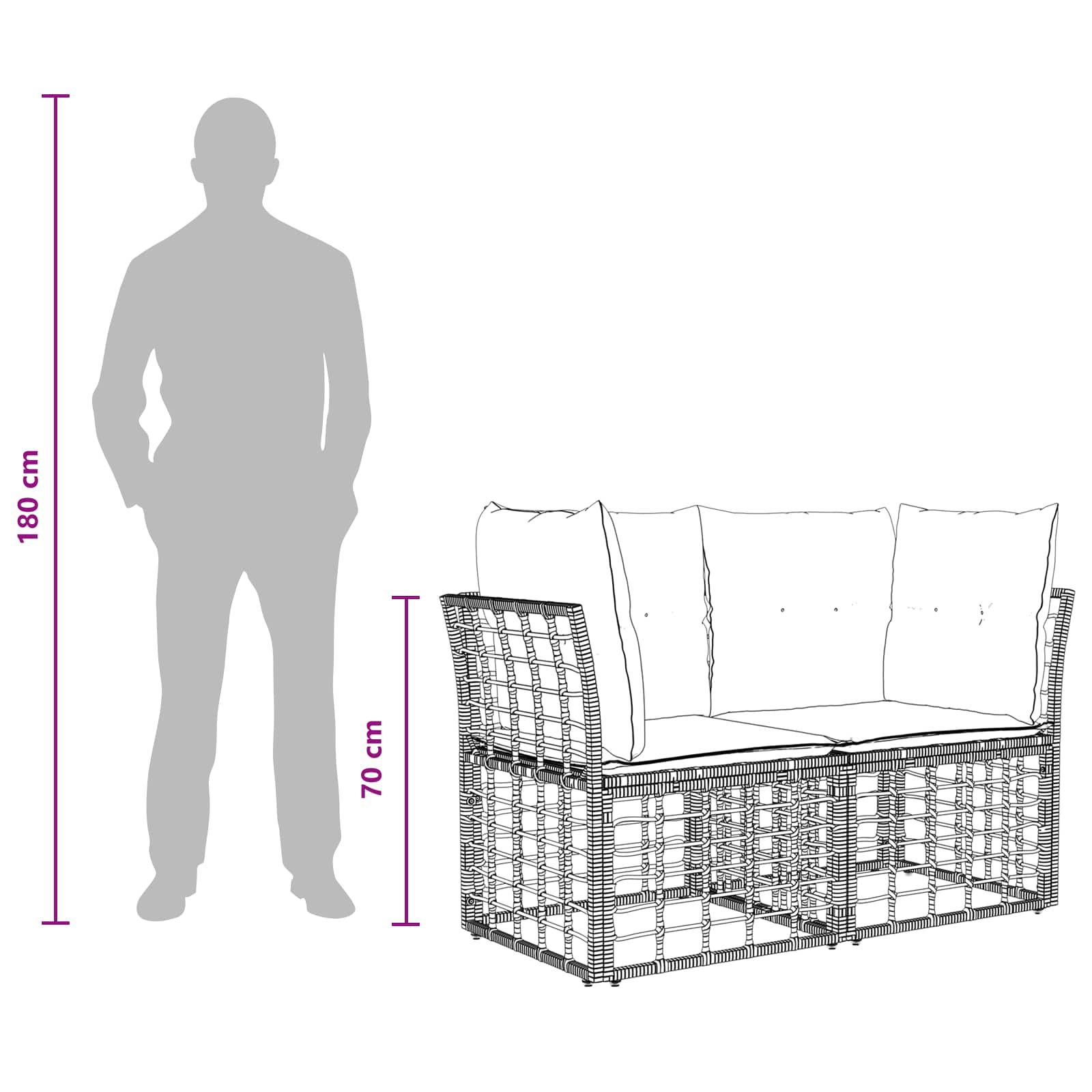 Kültéri kanapé szett 11 pcs természetes és krémszínű fehér